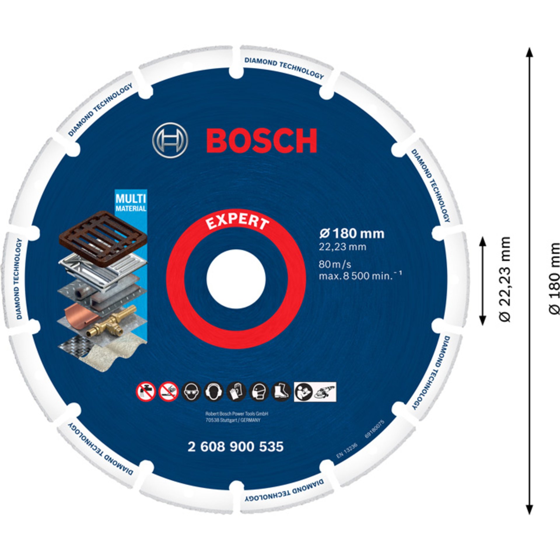 EXPERT Diamond Metal Wheel Trennscheibe, 180x22,23 mm
