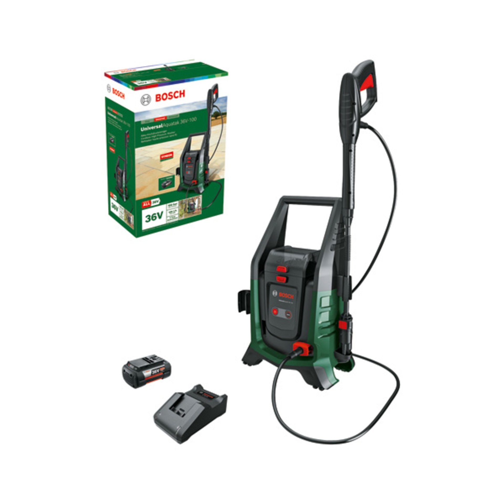 Akku-Hochdruckreiniger UniversalAquatak 36V-100, 1 x Akku 36V 4,0Ah