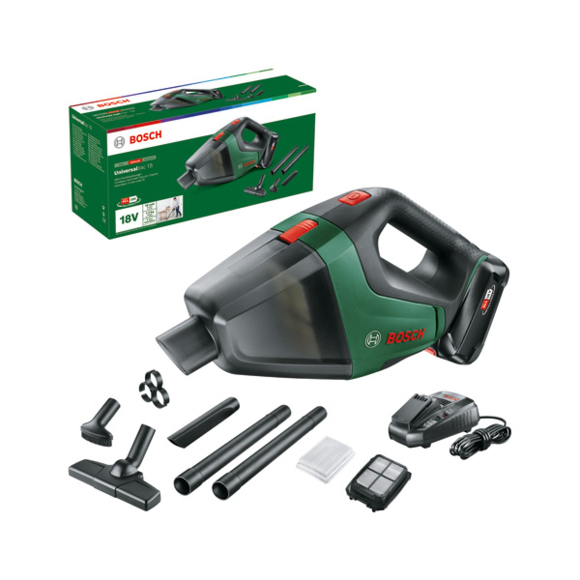 Akku-Sauger UniversalVac 18, 1 x Akku PBA 18V 2.5Ah, Ladegerät