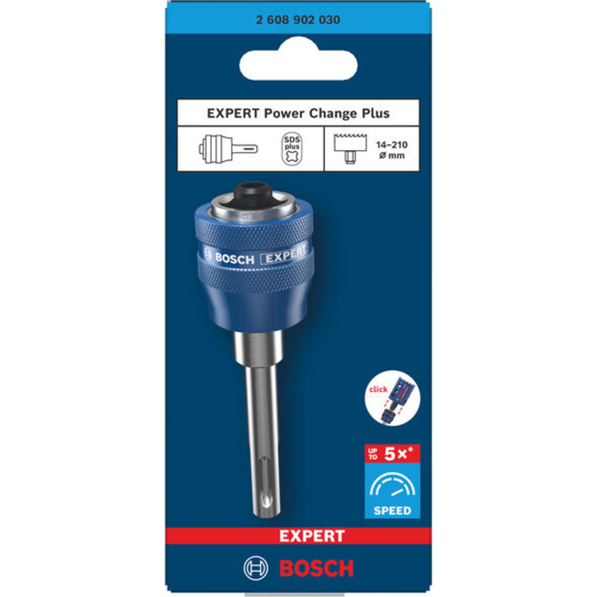 EXPERT Power Change Plus Adapter mit Aufsteckhalter, SDS-Plus