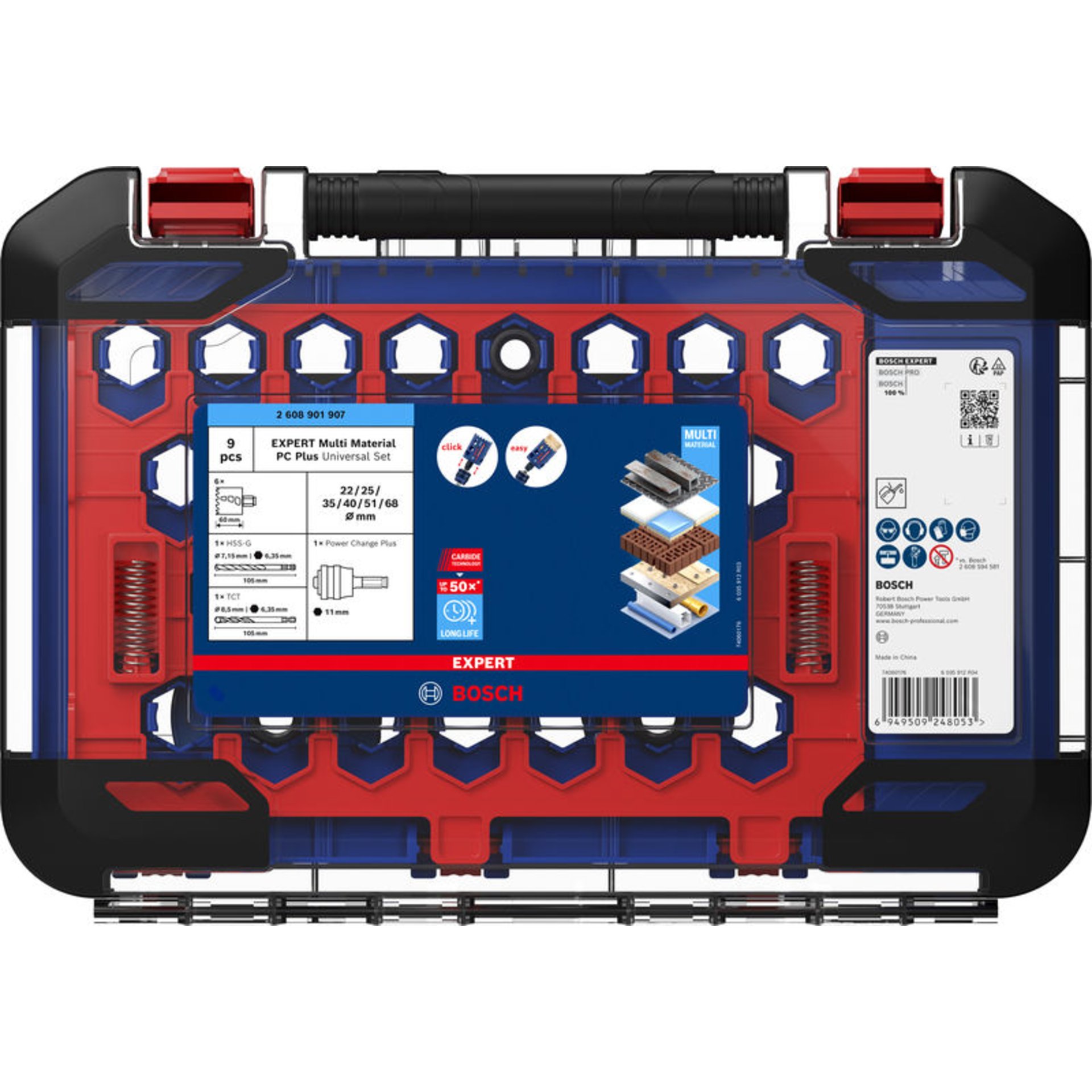 EXPERT Multi Material Power Change Plus-Lochsäge, 22/25/35/40/51/68x60 mm,9-tlg.