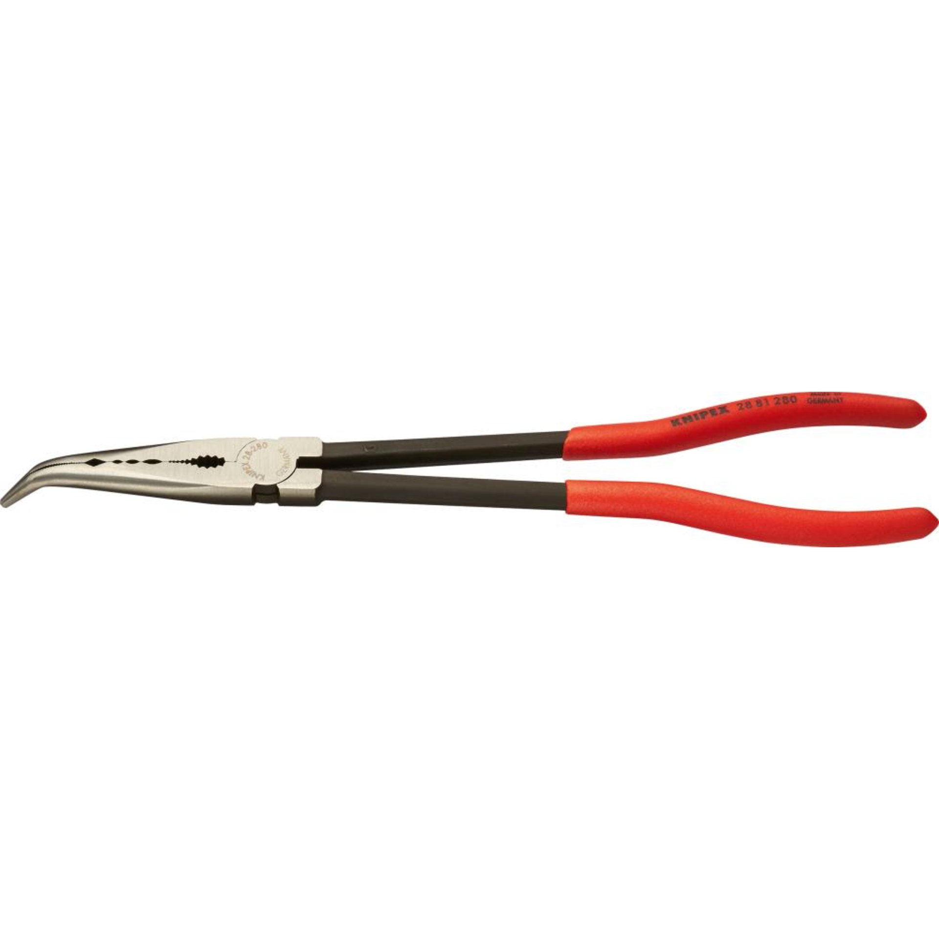 Montierzange poliert mit gebogenen Kunststoff-Griffen 280mm KNIPEX
