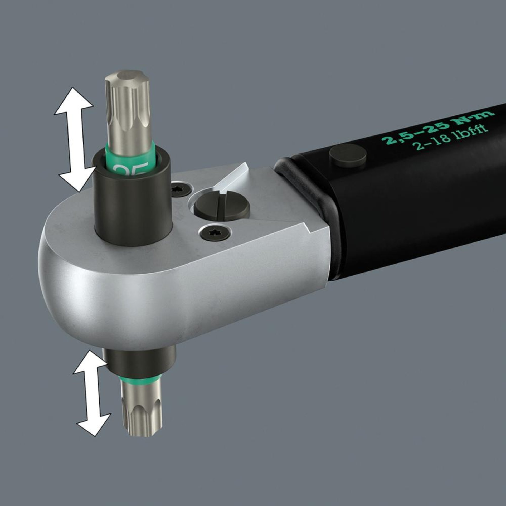 Drehmomentschlüssel Click-Torque Lock A6 R/L 2,5-25Nm 1/4" BitaufnahmeWera