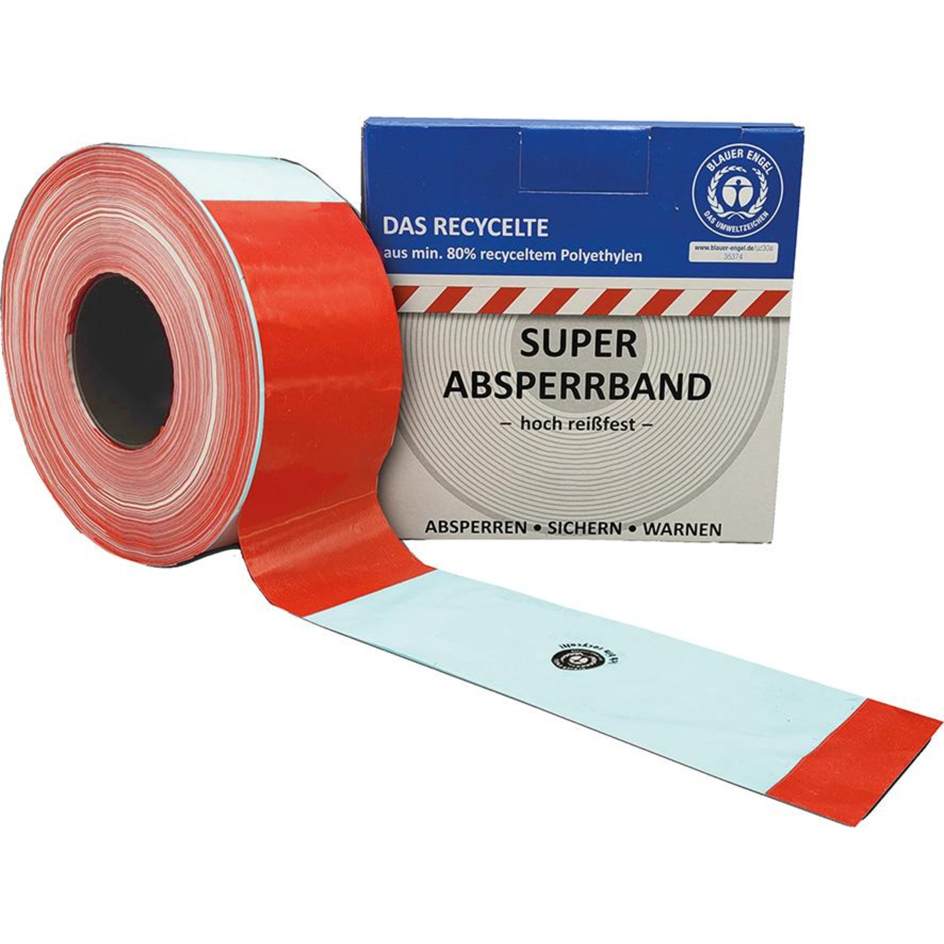 Absperrband Nr. 25, rot-weiß