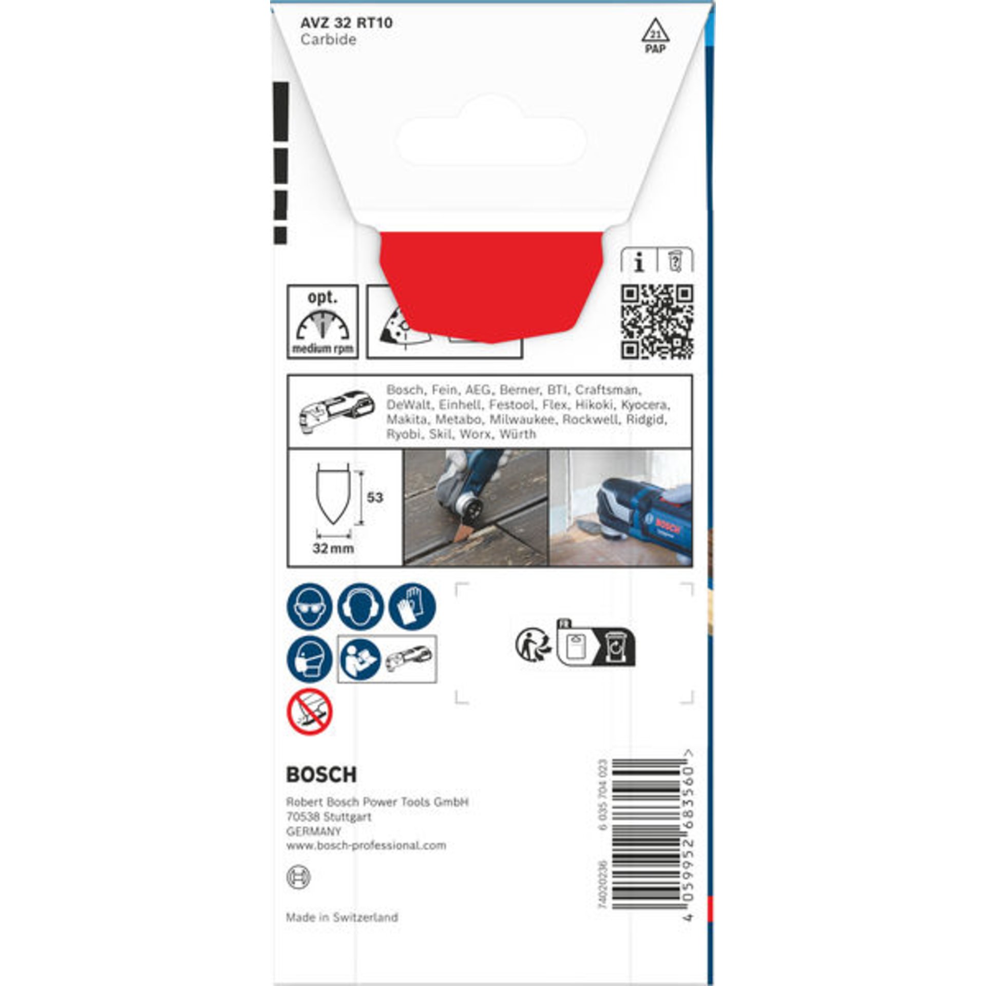 EXPERT AVZ 32 RT10 Schleiffinger, 32 x 53 mm