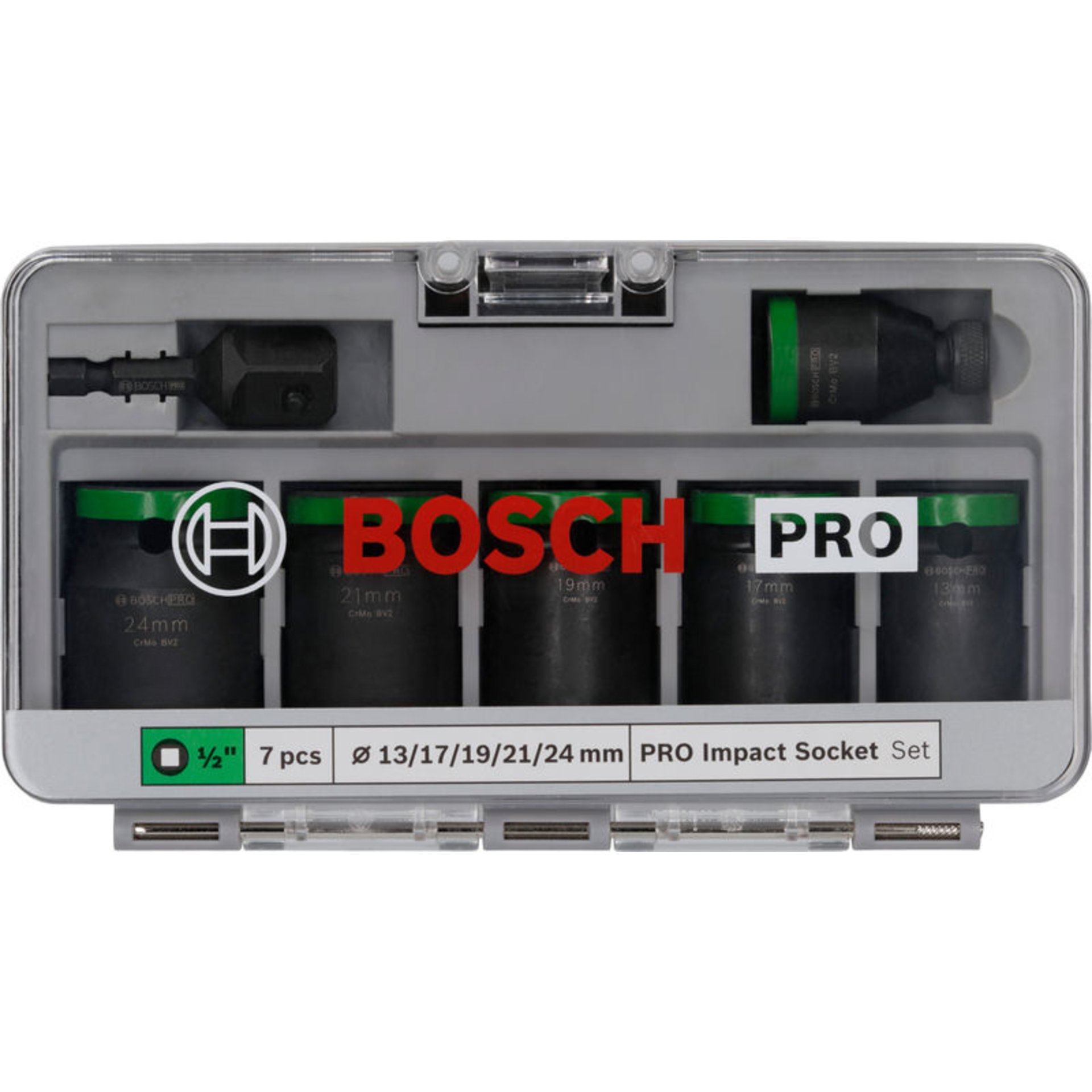 PRO Steckschlüssel Set mit Adapter, 1/2 Zoll, Standard, 7-tlg.