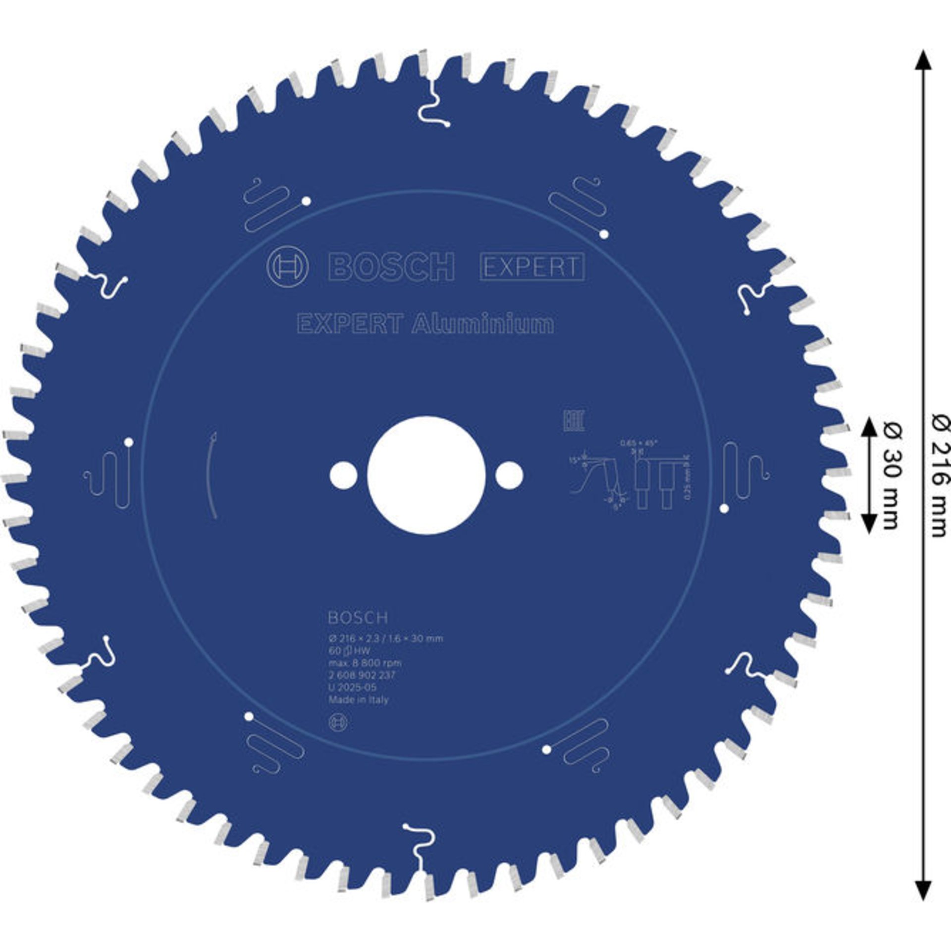 EXPERT Aluminium Kreissägeblatt, 216x30 mm, Z60