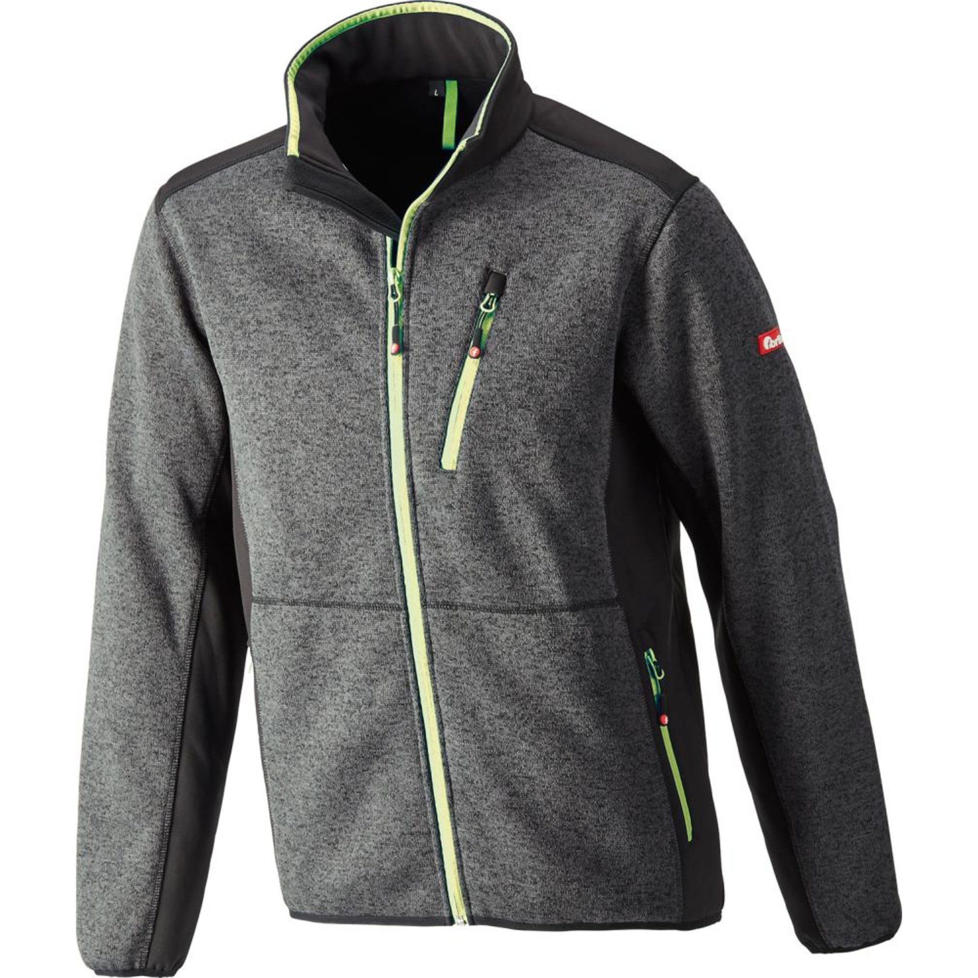 Strickjacke,Softshell,Gr.L,dunkelgr.-lime,FORTIS