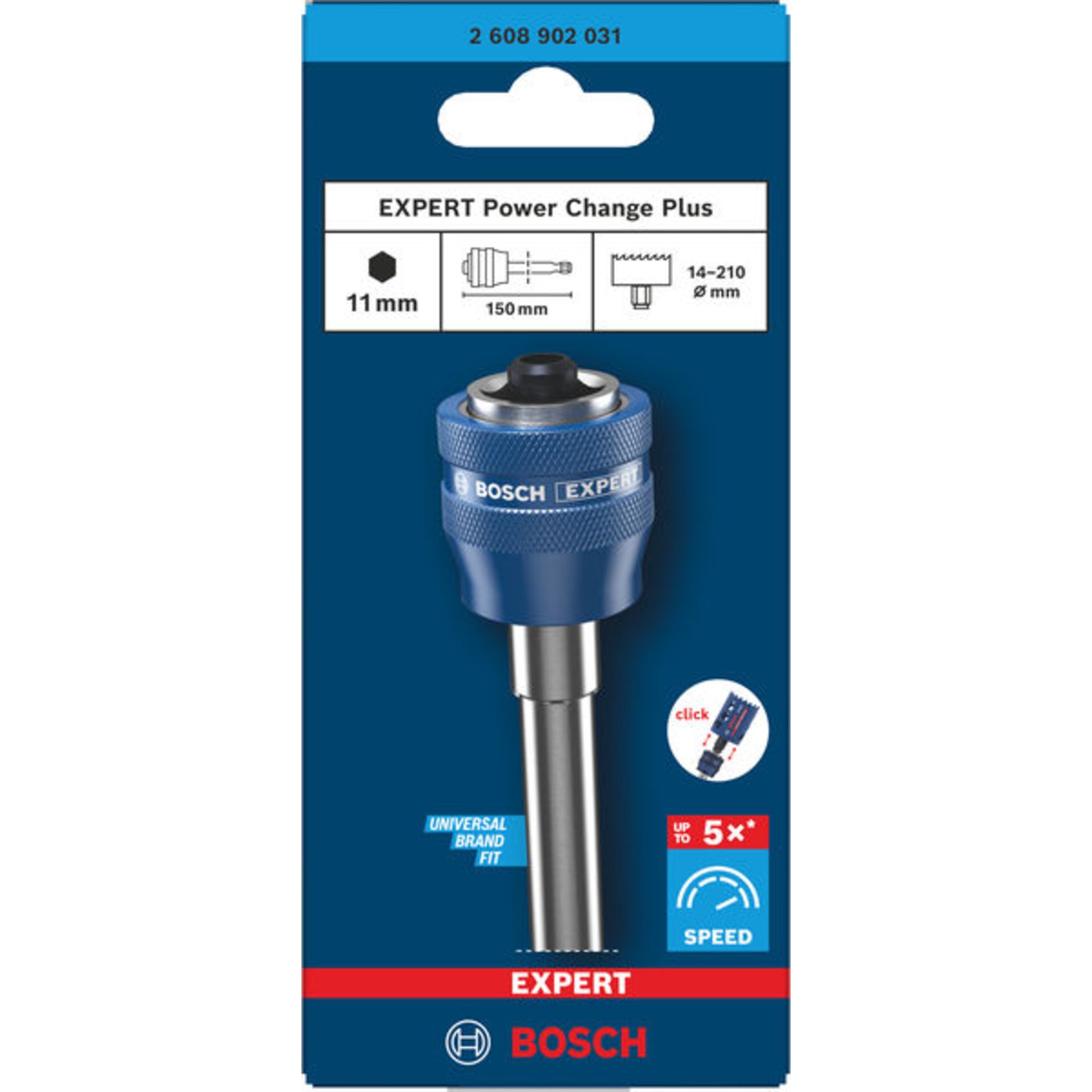 EXPERT Power Change Plus Lochs.Adap.-Verlängerungsst., Sechskants. 11 mm, 150 mm