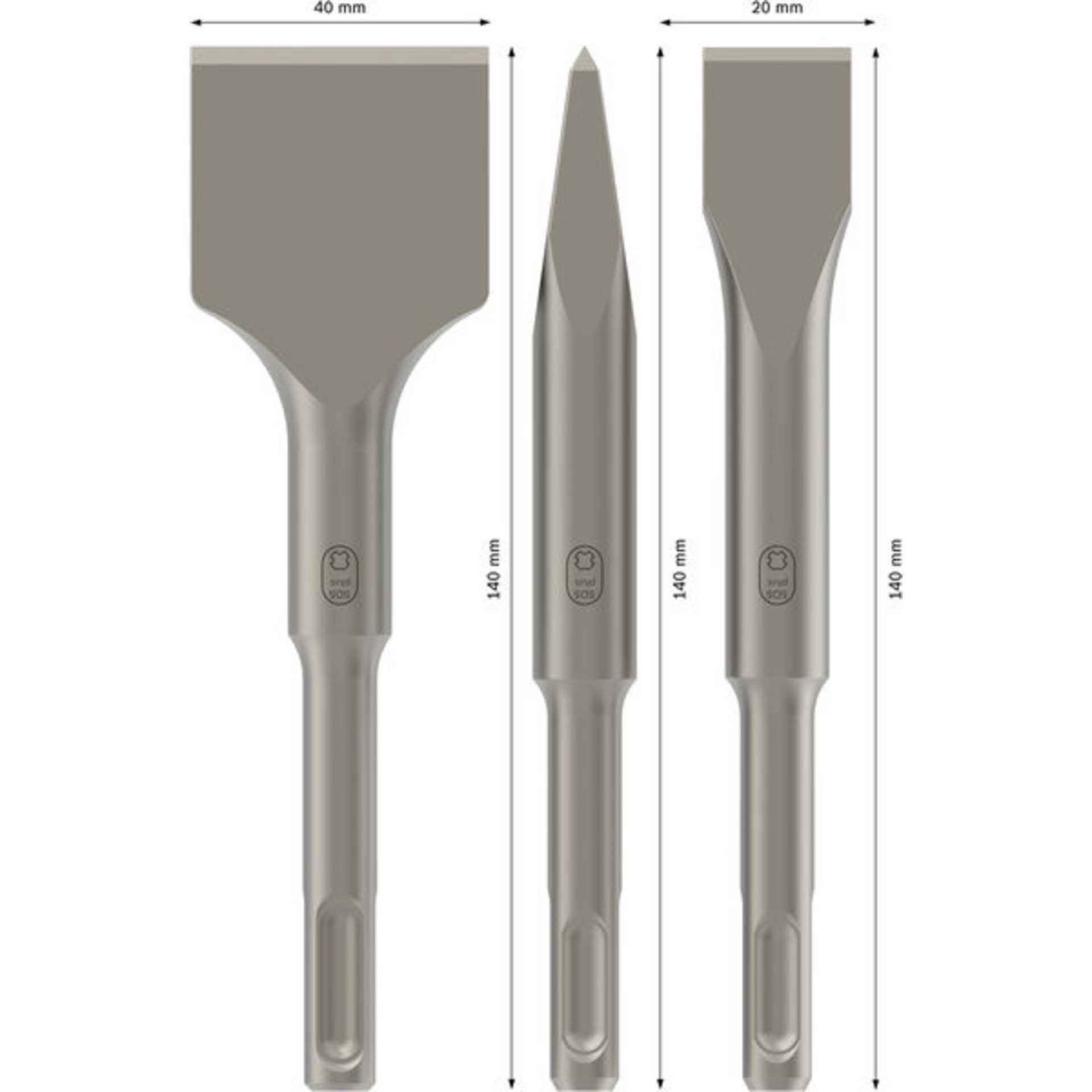 PRO SDS plus-4C Meißel-Set, 20; 40x140; 140; 140 mm, 3-tlg.