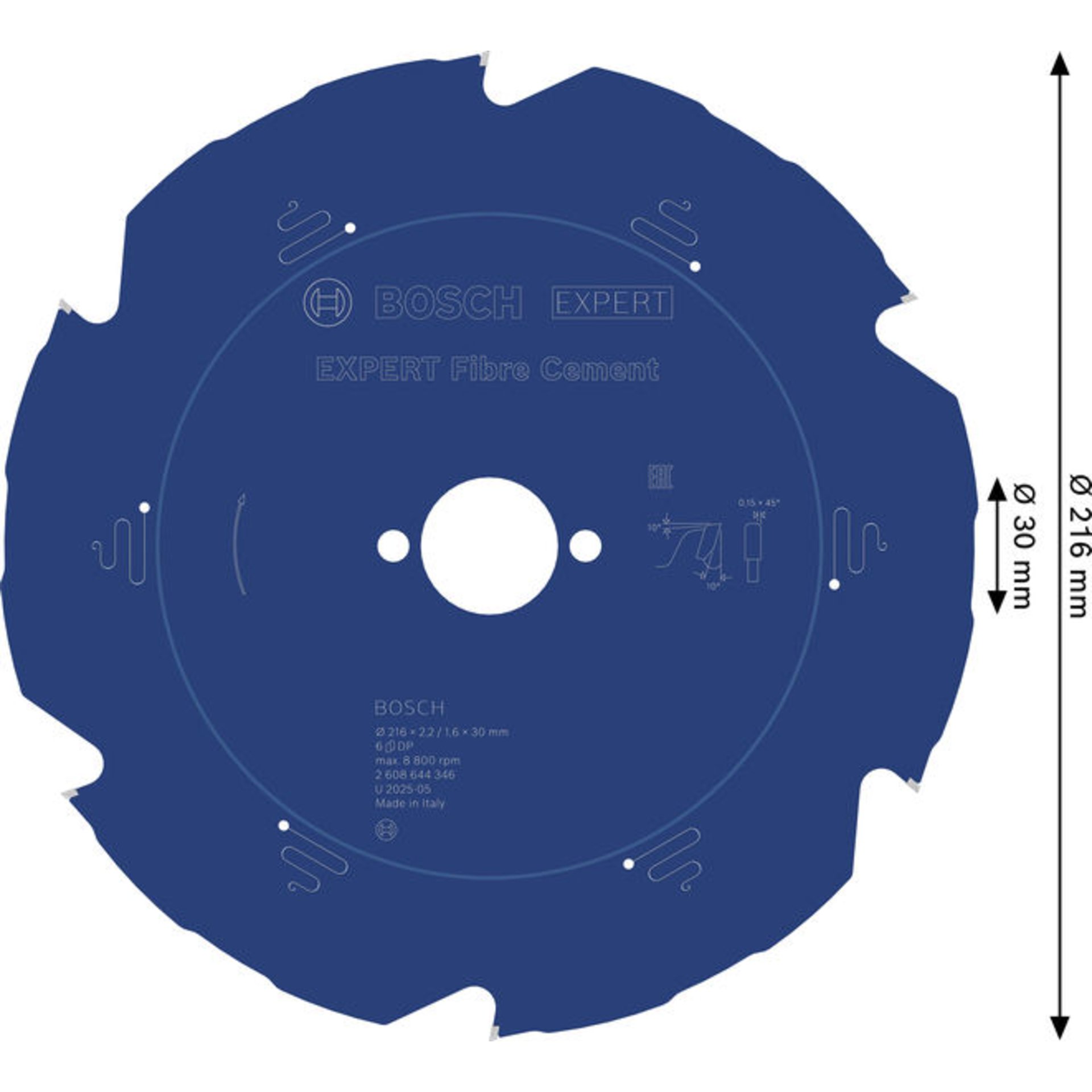 EXPERT Fibre Cement Kreissägeblatt, 216x2,2/1,6x30 mm, Z6
