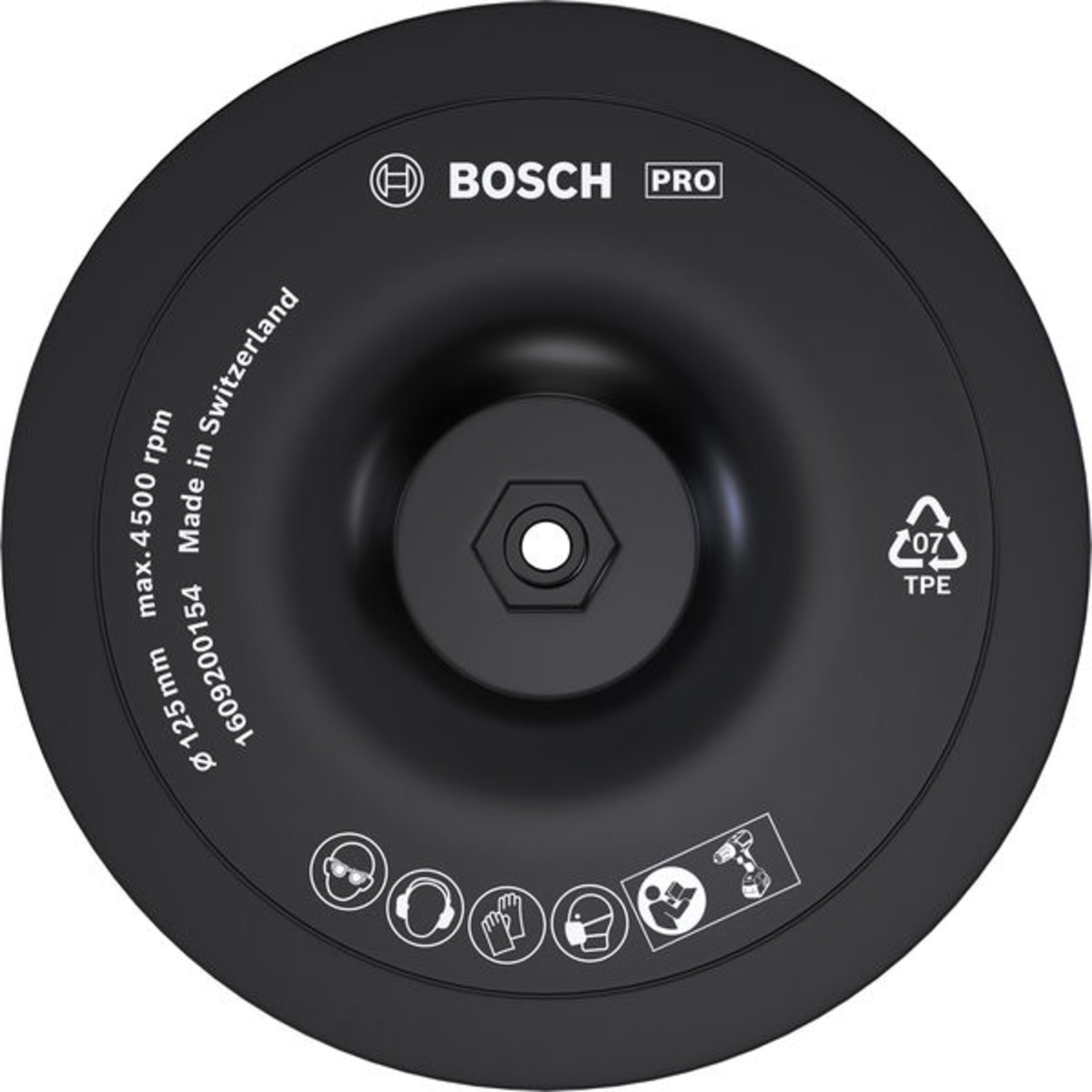 PRO Stützteller 125 x 8 mm, Klettverschluss