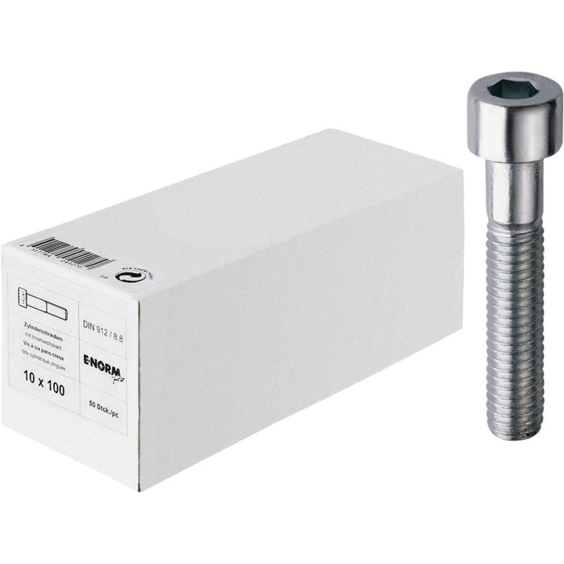 DIN 912 8.8 galZn M10x100 HP E-NORMpro