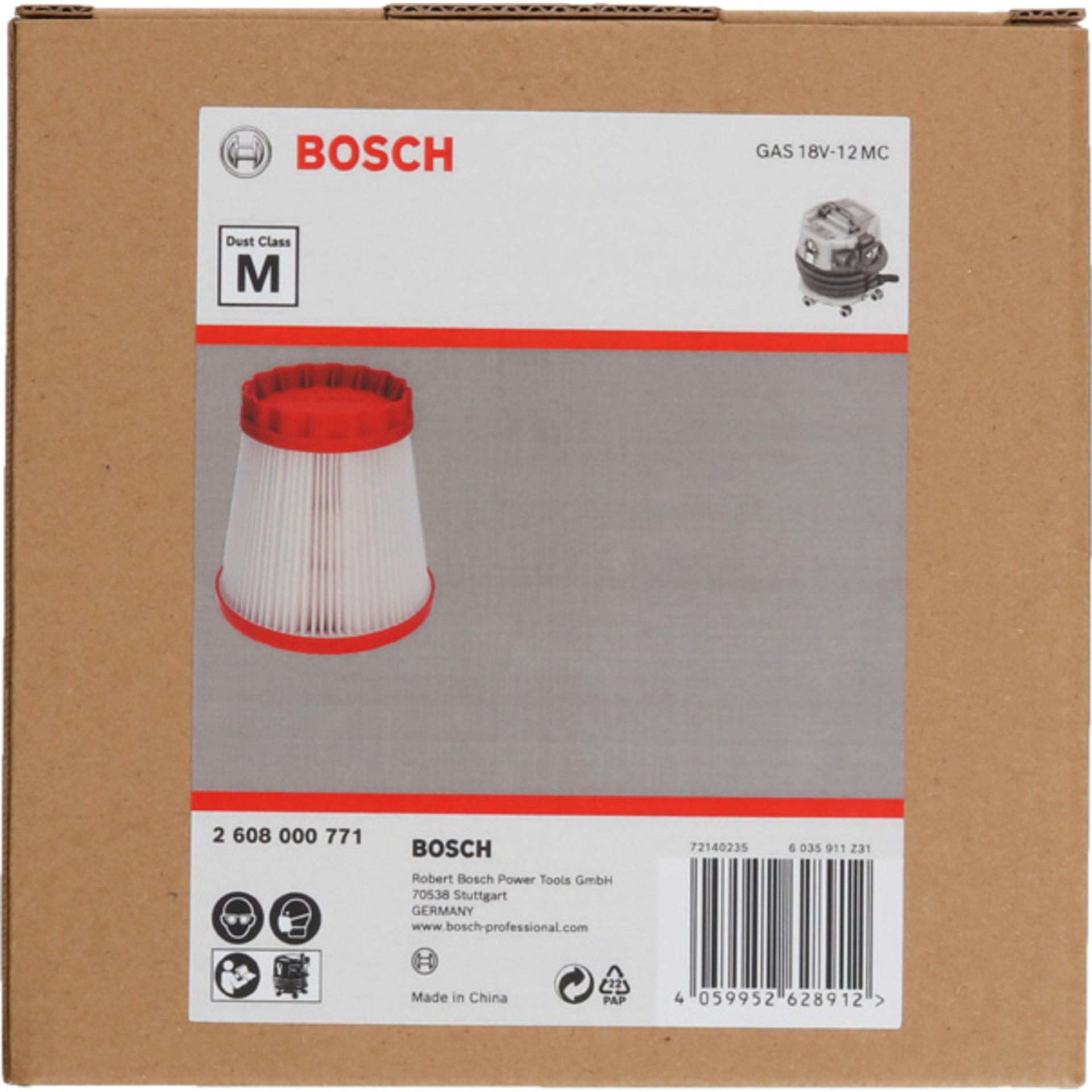 Filter Klasse M, 158 x 158 x 160 mm