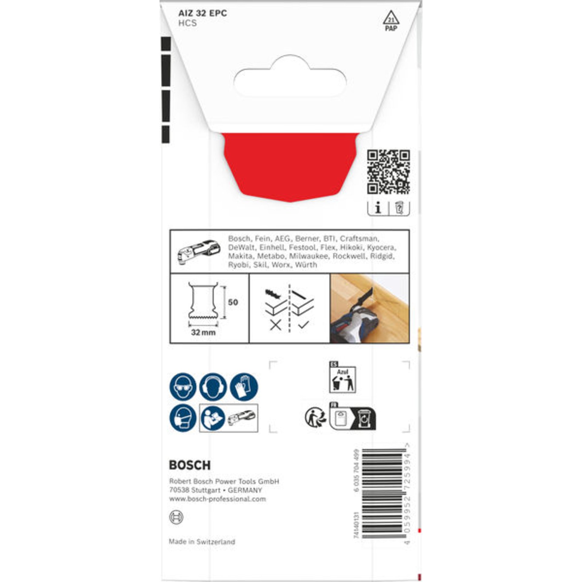 AIZ 32 EPC Holz Tauchsägeblatt, Starlock, 32 x 50 mm
