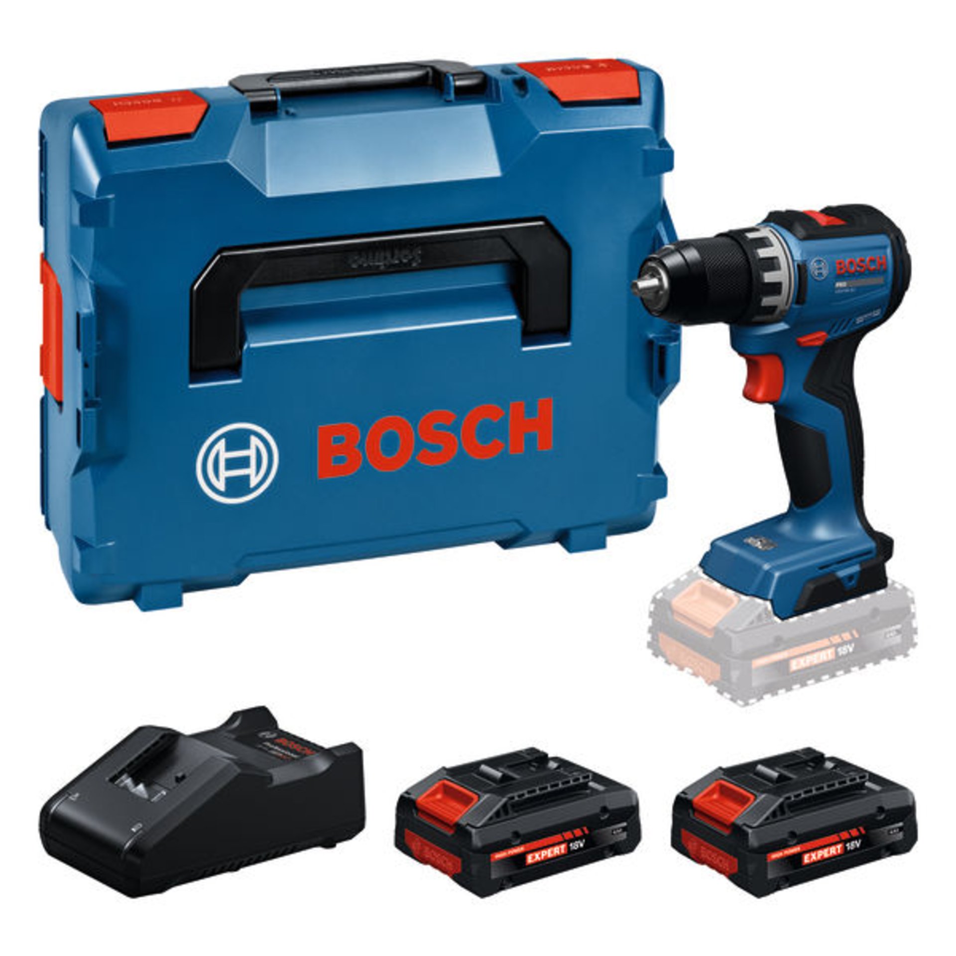 Akku-Bohrschrauber GSR18V-52, 2 x EXBA18V-40 in L-BOXX