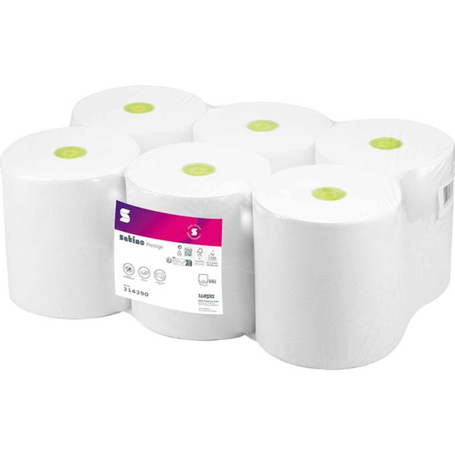 2-lagig 150 m Zellstoff weiß / Waffelprägung VE = 6 Rollen L570 x B380 x H210