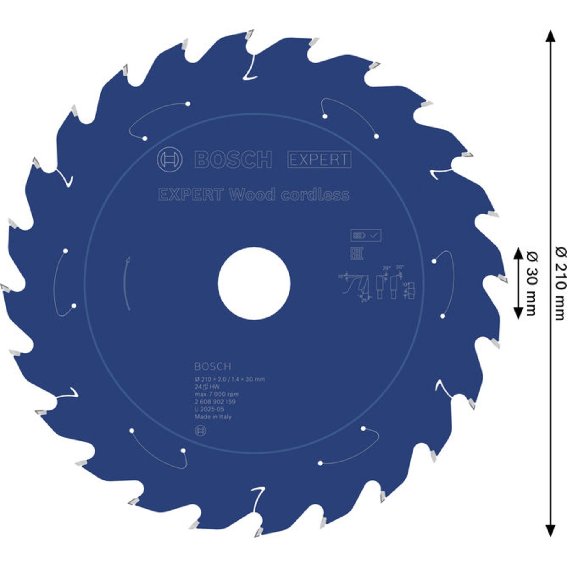 EXPERT Wood Kreissägeblatt, 210x30 mm, Z24