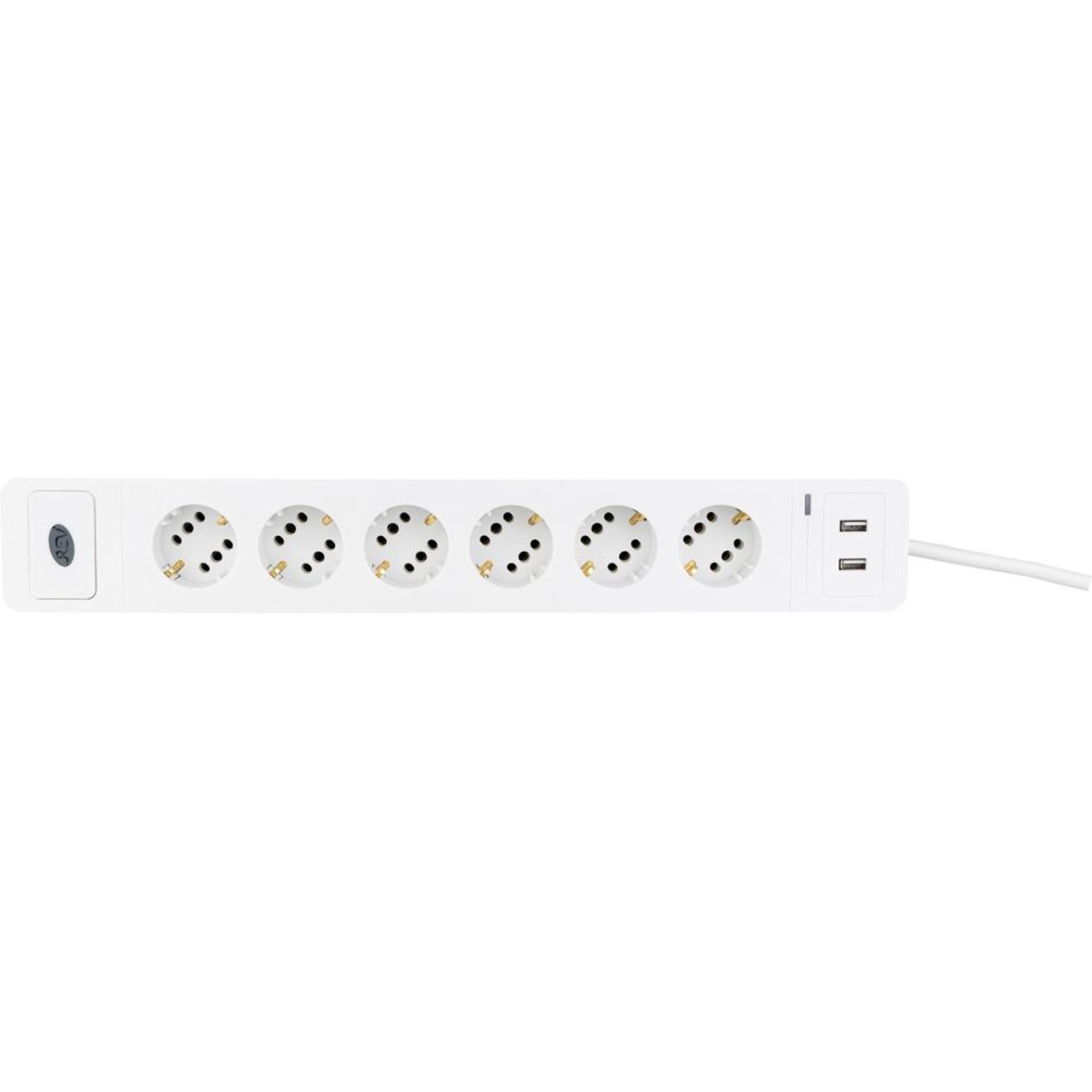 Steckdosenleiste COMBINI 6-fach weiß mit USB und ÜSS