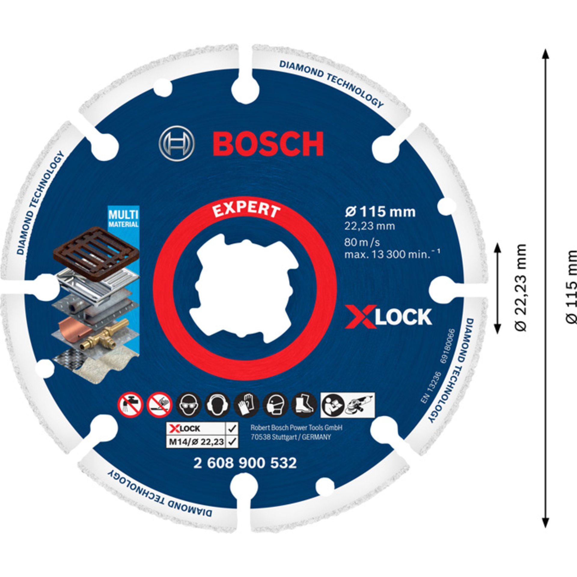 EXPERT Diamond Metal Wheel Trennscheibe, X-LOCK, 115x22,23 mm