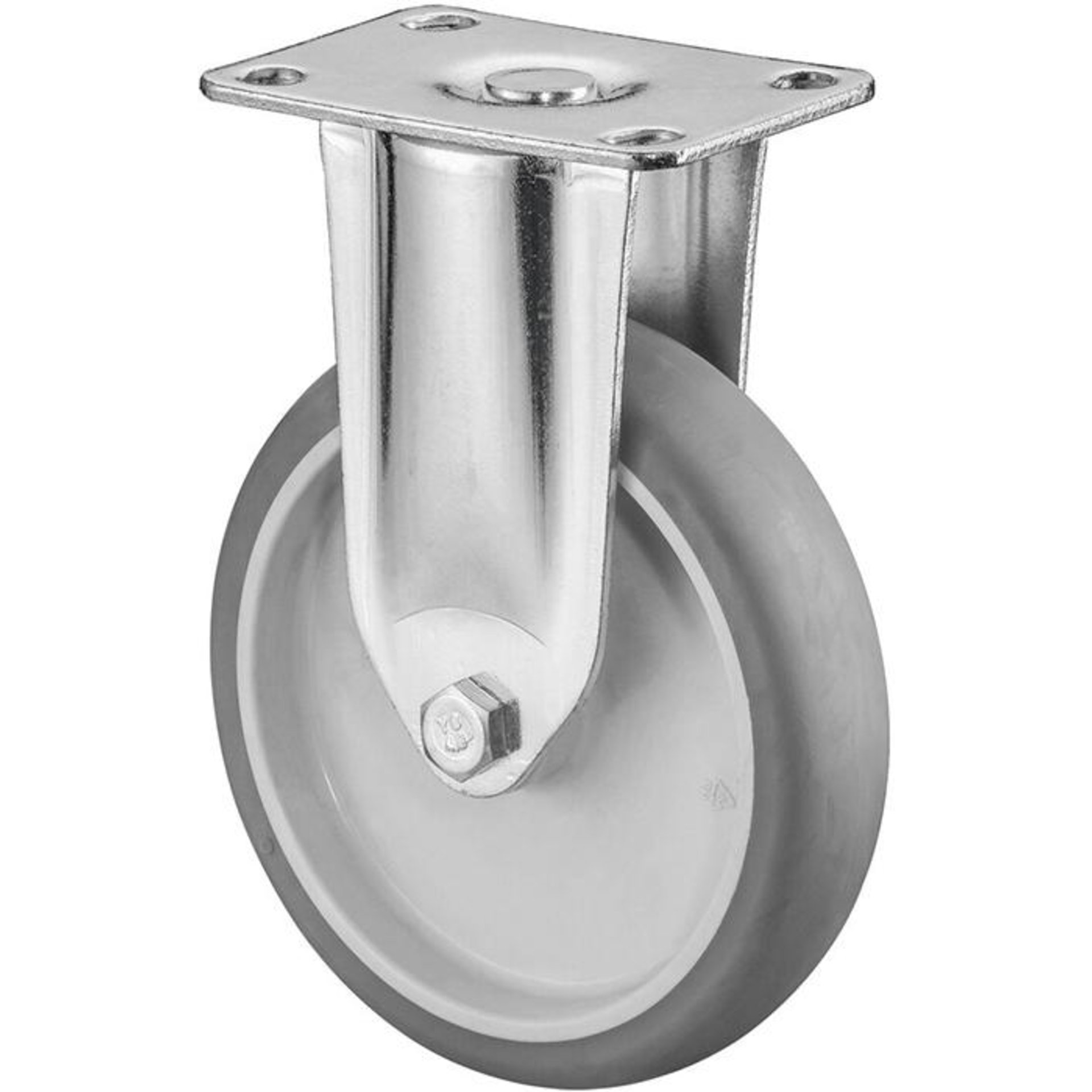 Bockrolle 125 mm,C110 Platte,Gummirad,GL C110.A80.125 BS ROLLEN