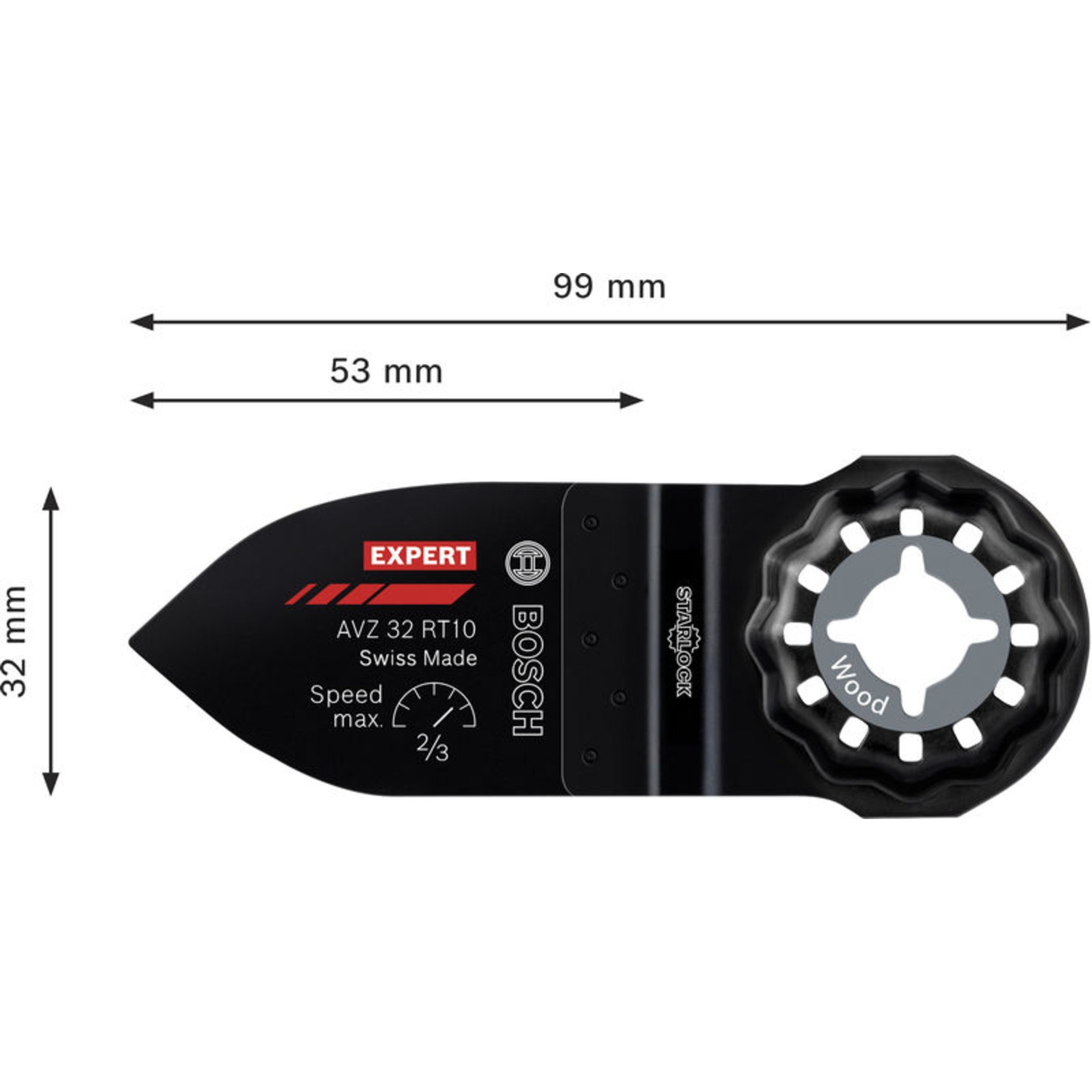 EXPERT AVZ 32 RT10 Schleiffinger, 32 x 53 mm