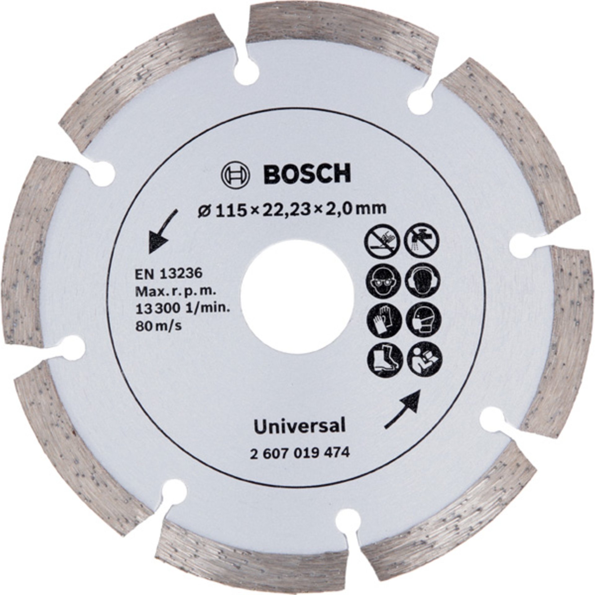 Diamanttrennscheibe für Baumaterial, Durchmesser: 115 mm