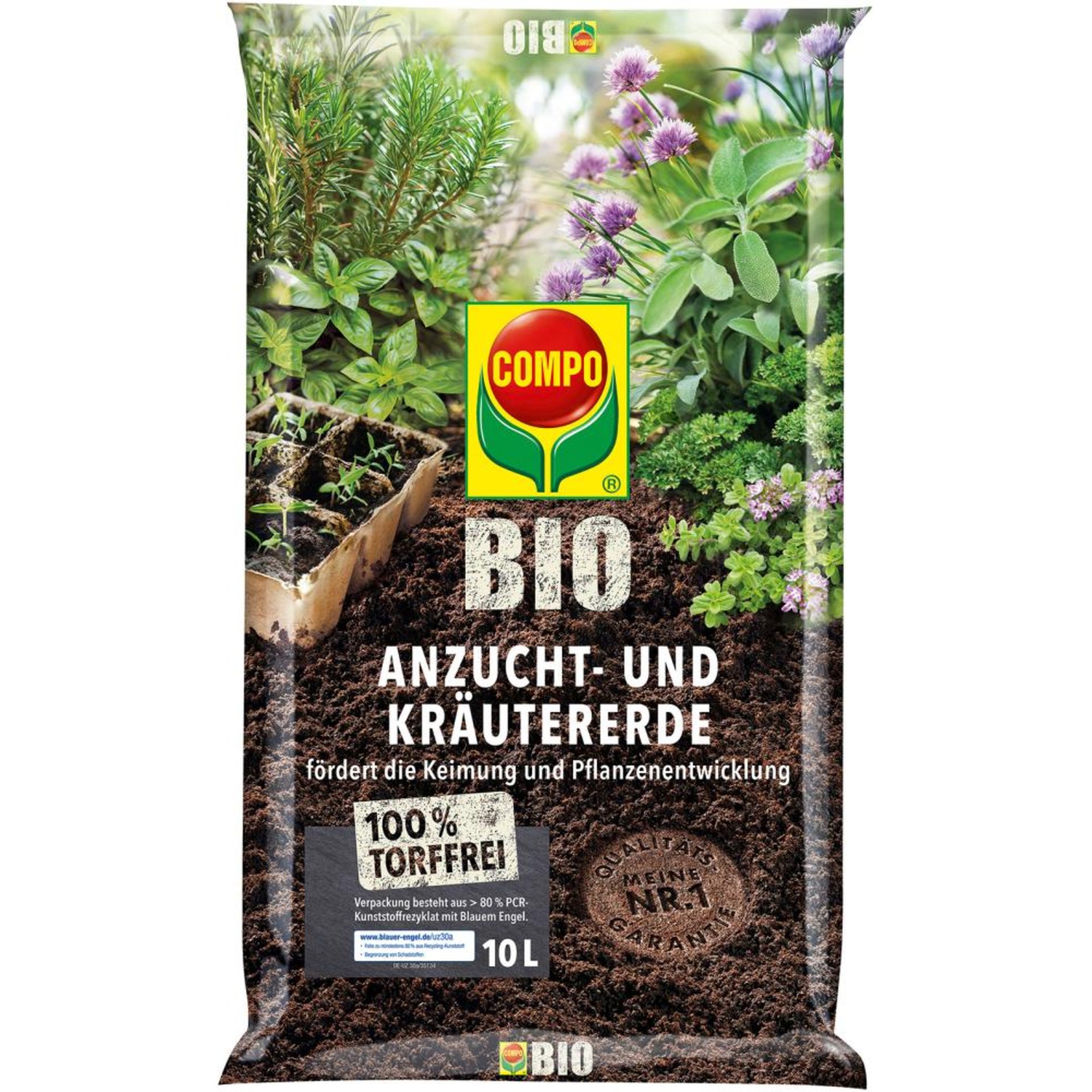 Anzucht- und Kräutererde torffrei 10 L COMPO BIO