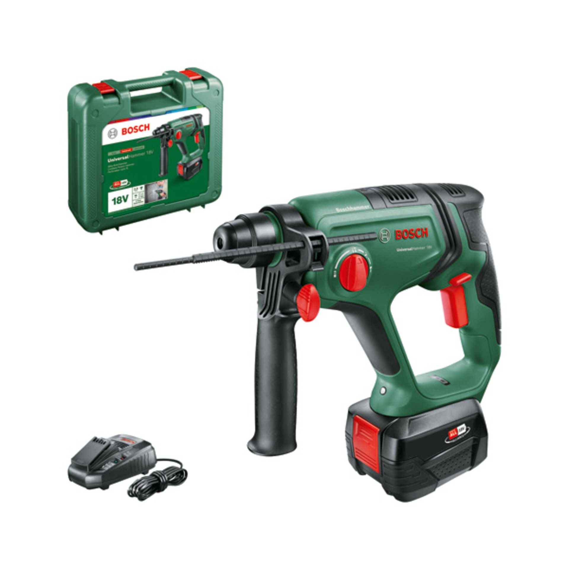 Akku-Bohrhammer UniversalHammer 18V, 1 Akku PBA 18V 4.0 Ah, Tragekoffer