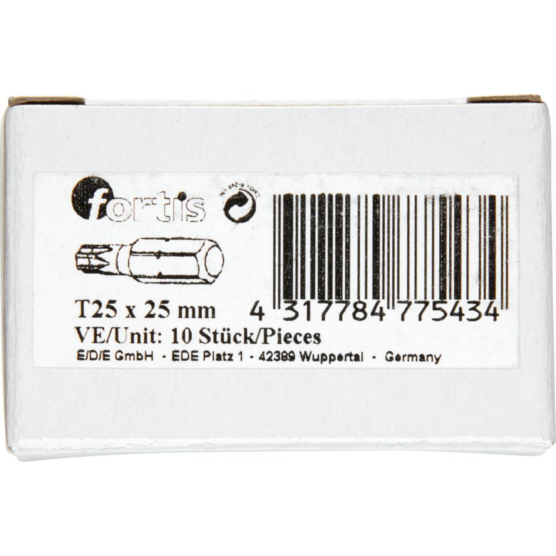 Bit zähhart 1/4" DIN3126 C6,3 T25x25mm 10er Pack FORTIS
