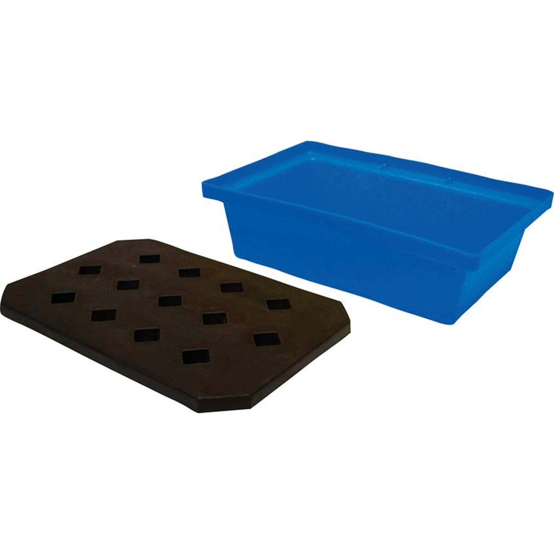 PE-Auffangwanne mit Rost für Kleingebinde 59,5x39,5x17cm, 22 Liter