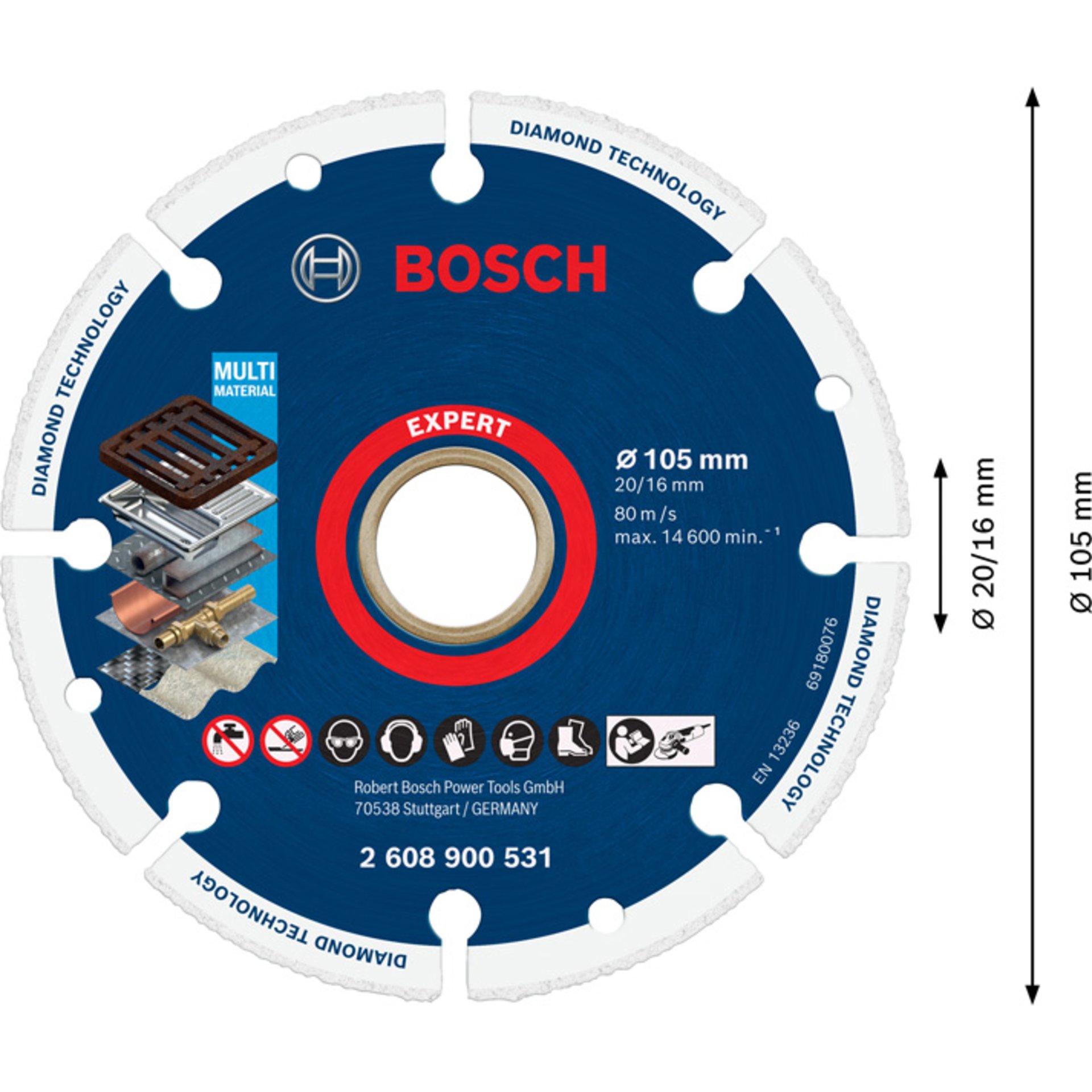 EXPERT Diamond Metal Wheel Trennscheibe, 105x20/16 mm
