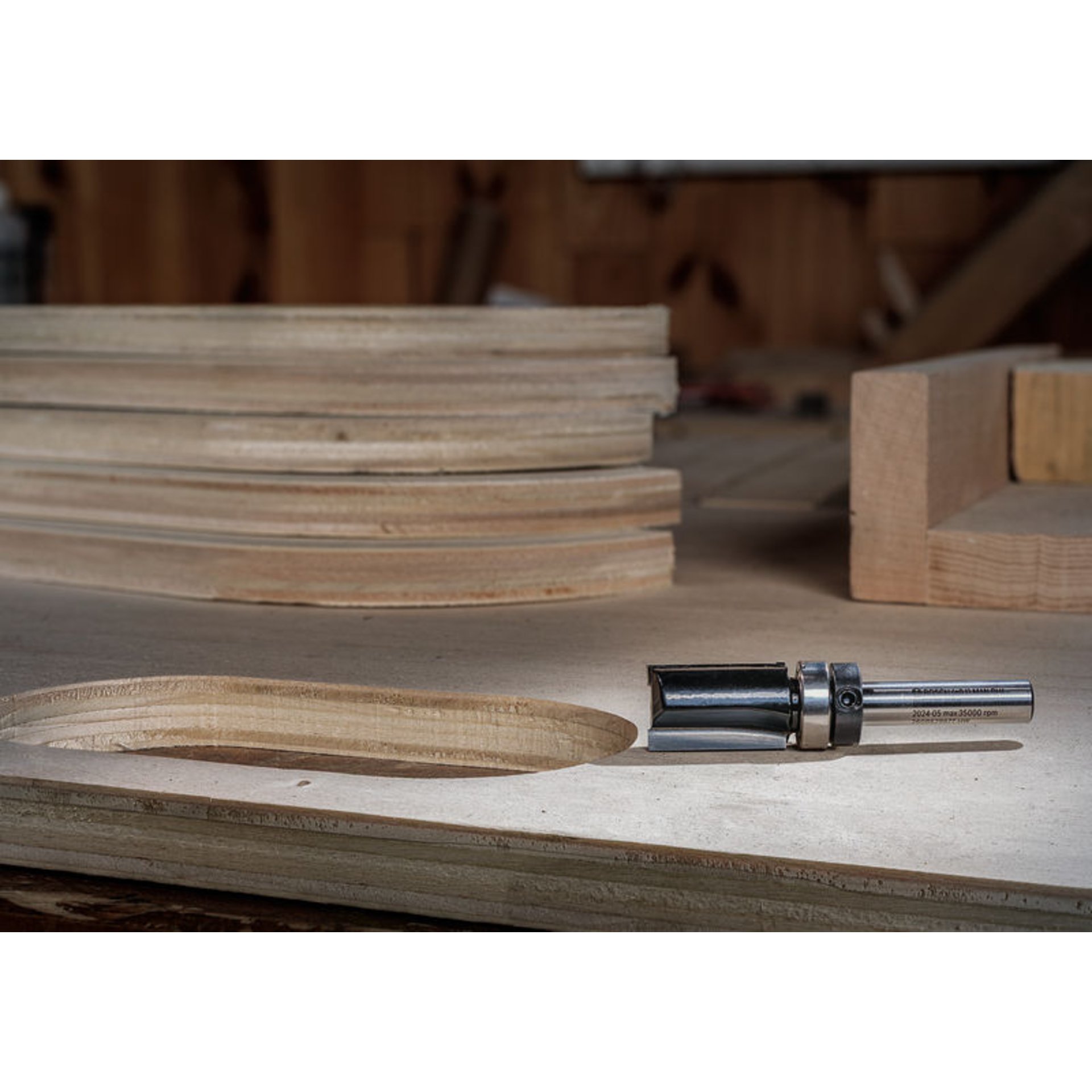 PRO Bündigfräser mit oberen Kugellager, D 1/2", L 3/8", S 1/4"