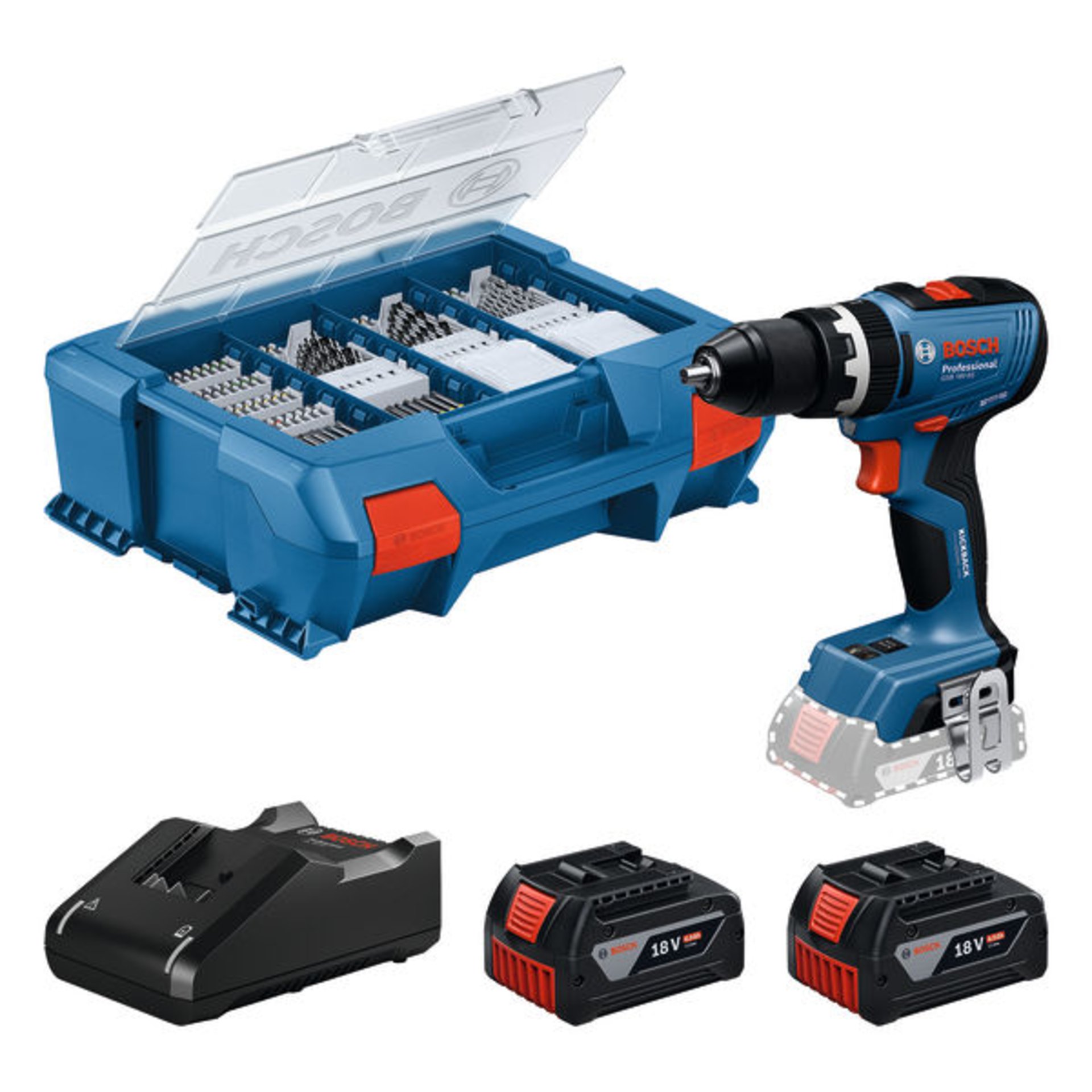 Akku-Schlagbohrschrauber GSB 18V-65, 2 x GBA 18V 4.0Ah in L-Case Pick & Click