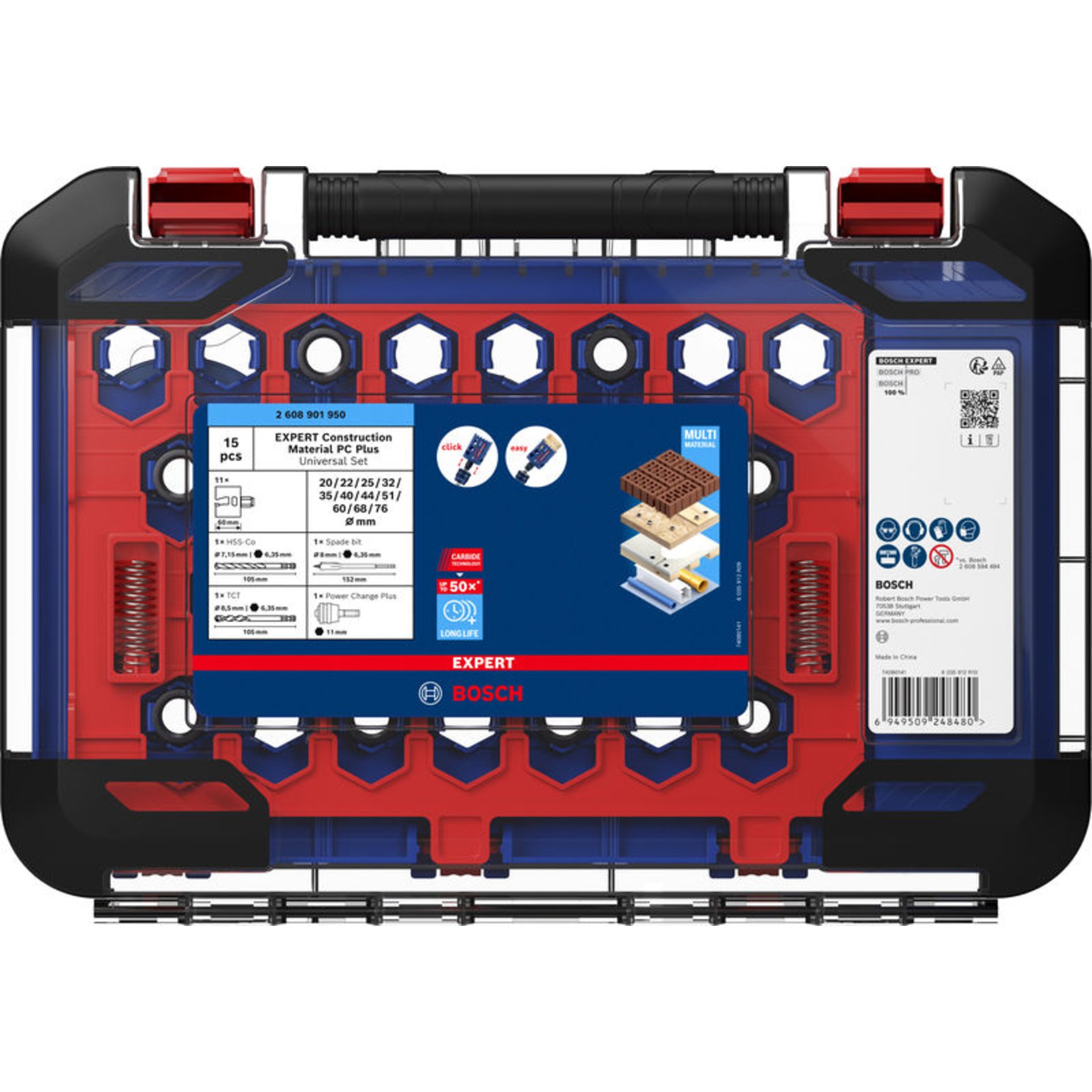 EXPERT Construction Material Power Change Plus-Lochsägen-Set, 15-tlg.