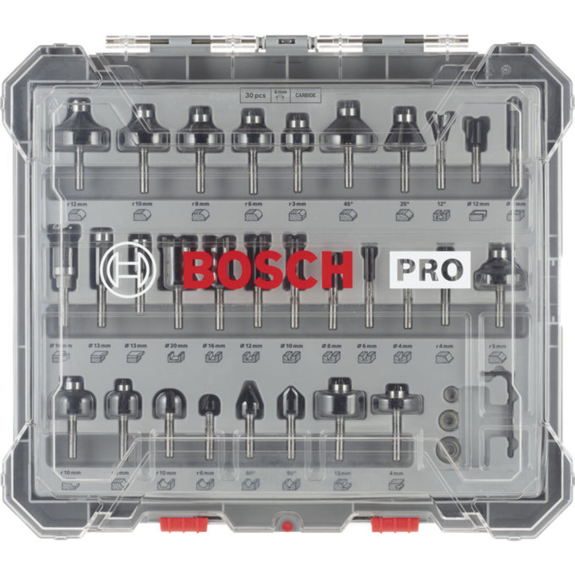 PRO Fräser-Set, gemischt, Schaft 6 mm, 30-tlg.