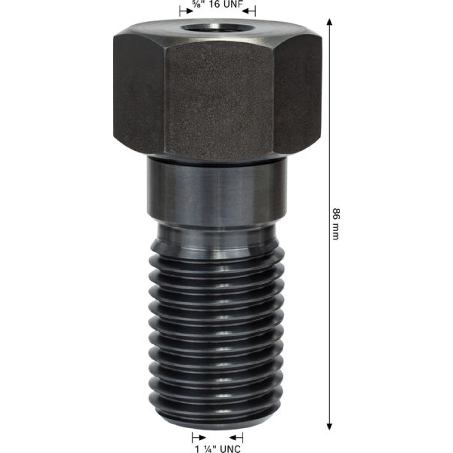 Adapter f.Diamantbohrkronen Maschinenseite5/8Zoll 16UNF,Kronenseite1 1/4Zoll UNC