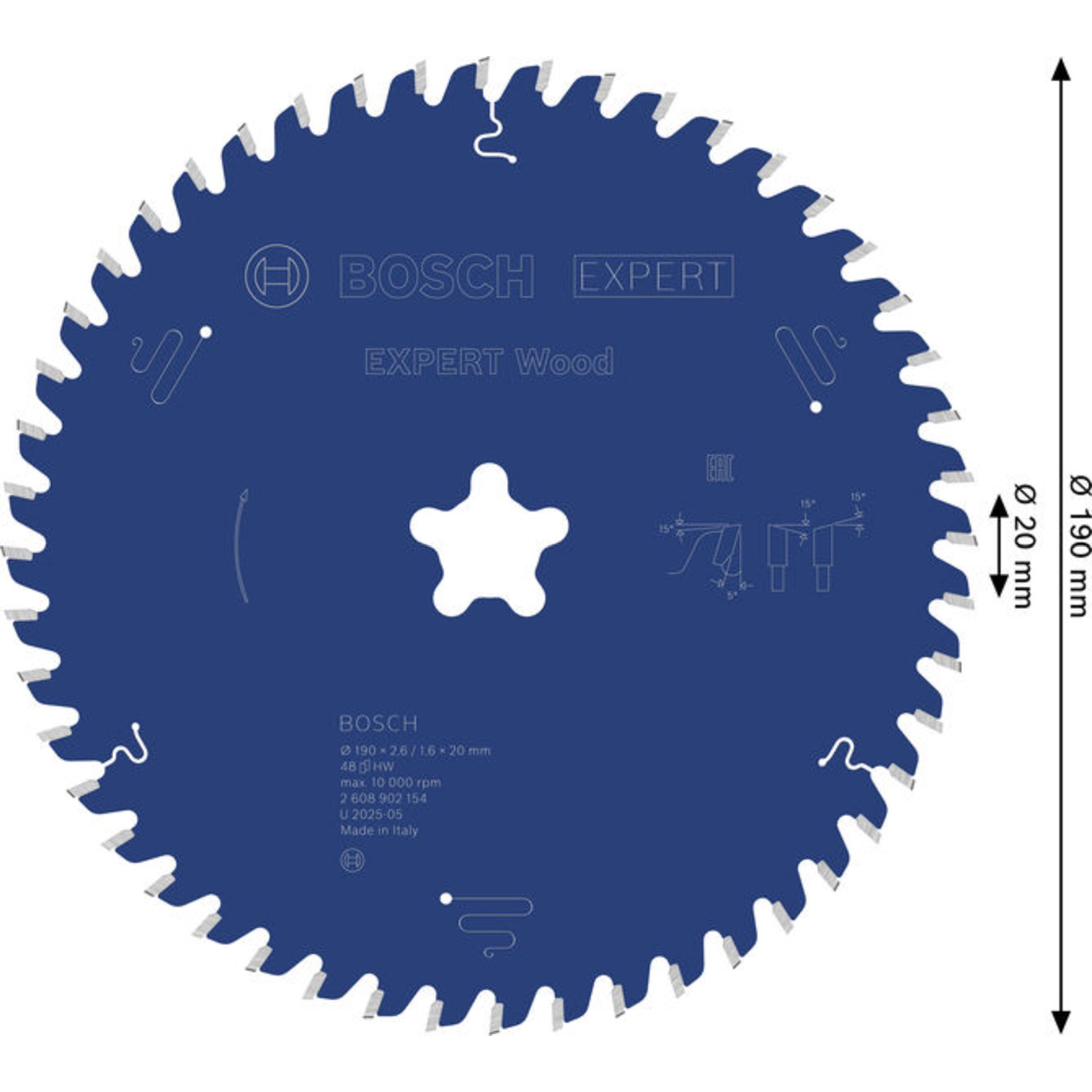 EXPERT Wood Kreissägeblatt, 190x2,4x30 mm, Z48