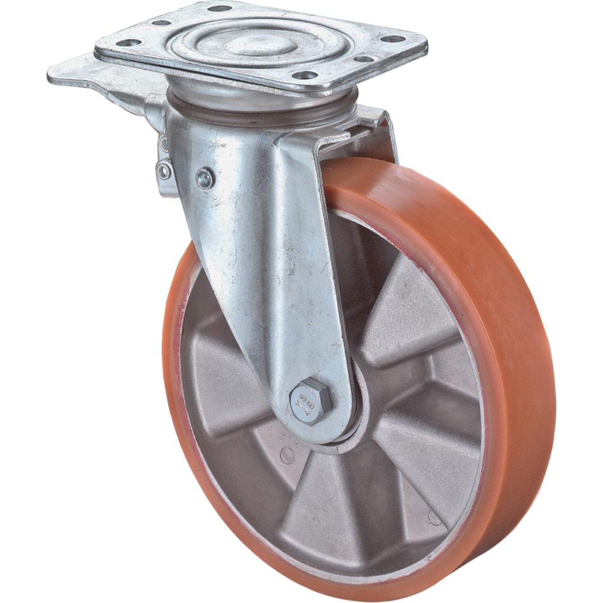 Lenkrolle 200mm N120.B90 Pl.,Polyure Guss,KL,Fest N120.B90.203 BS ROLLEN