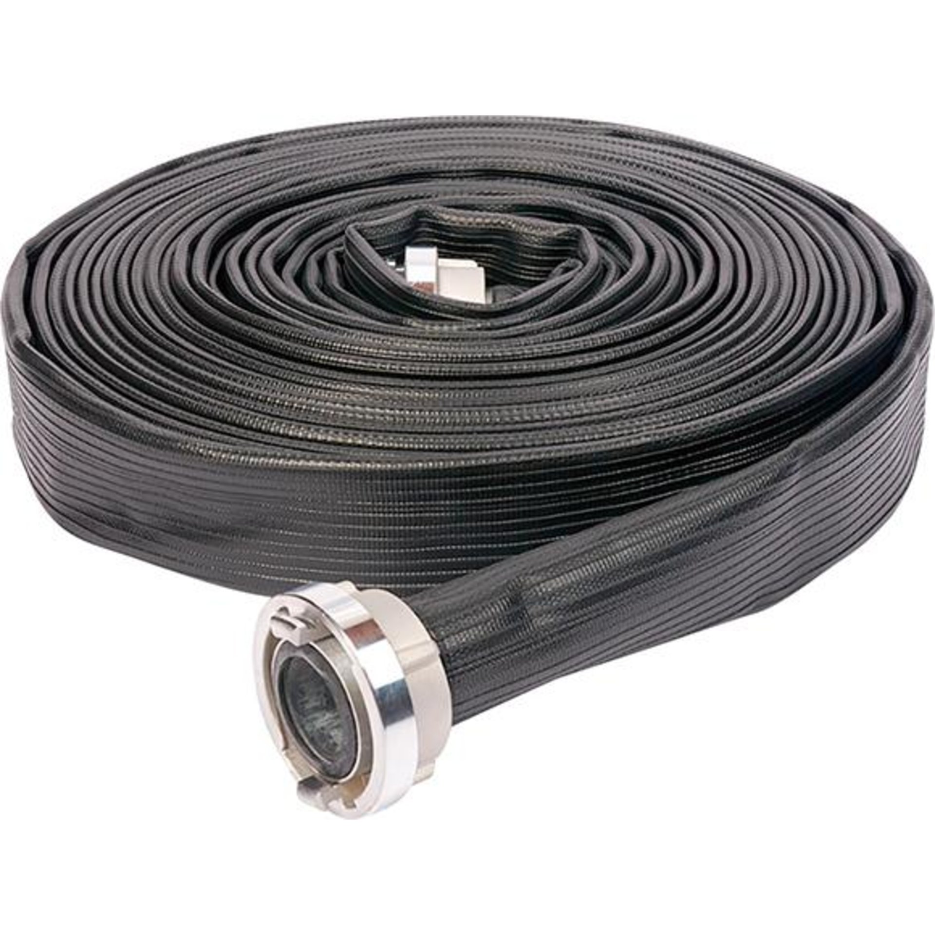 Industrieflachschlauch PROFI gummiert, schwarz, B/75mm, STORZ Kupplungen 20m Parsch