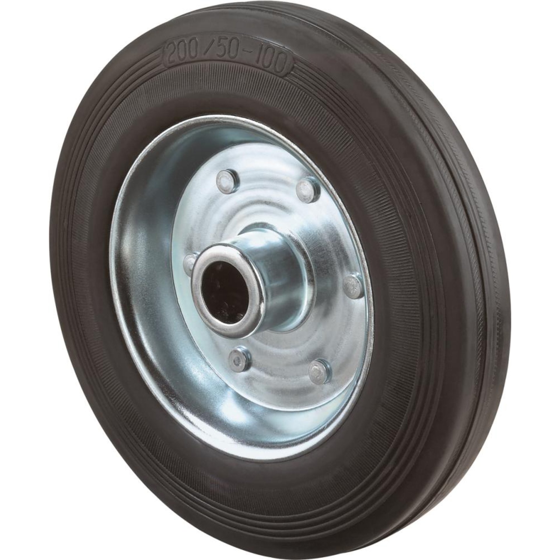 Gummirad 100mm B55.100 schwarz,Radk.verzinkt,RL BS ROLLEN