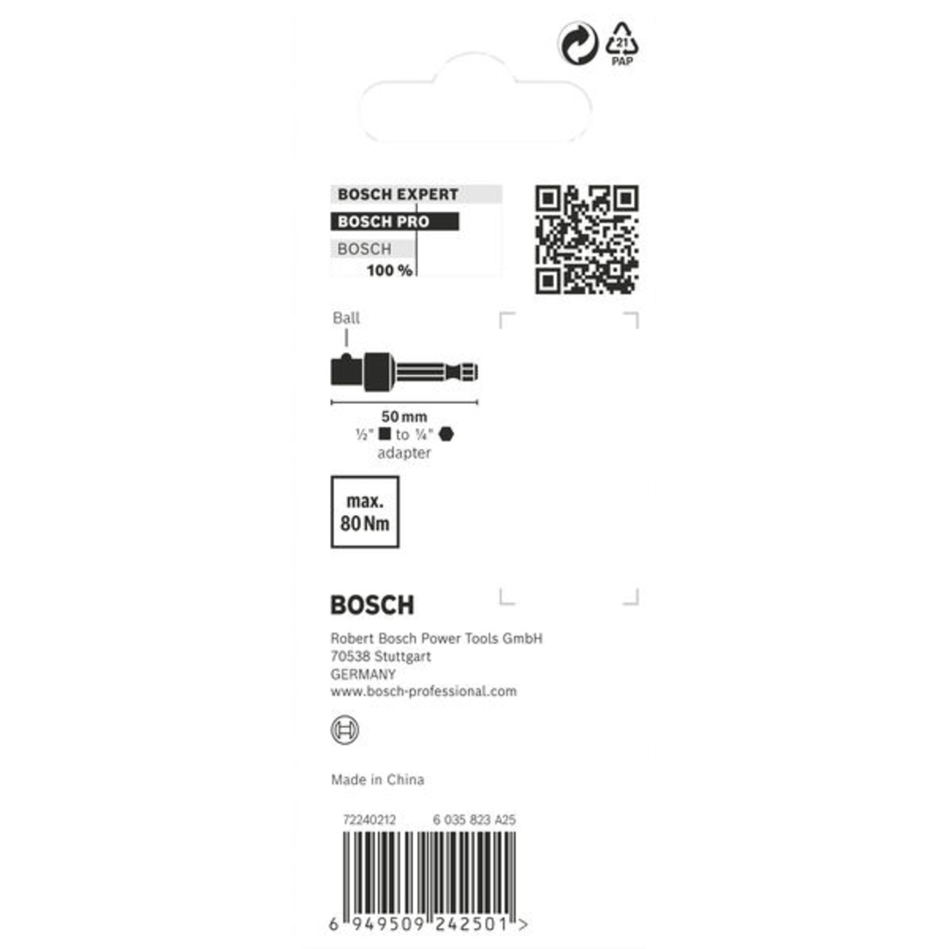 PRO Socket Adapter mit Kugelverbindung, 1/2", 50 mm