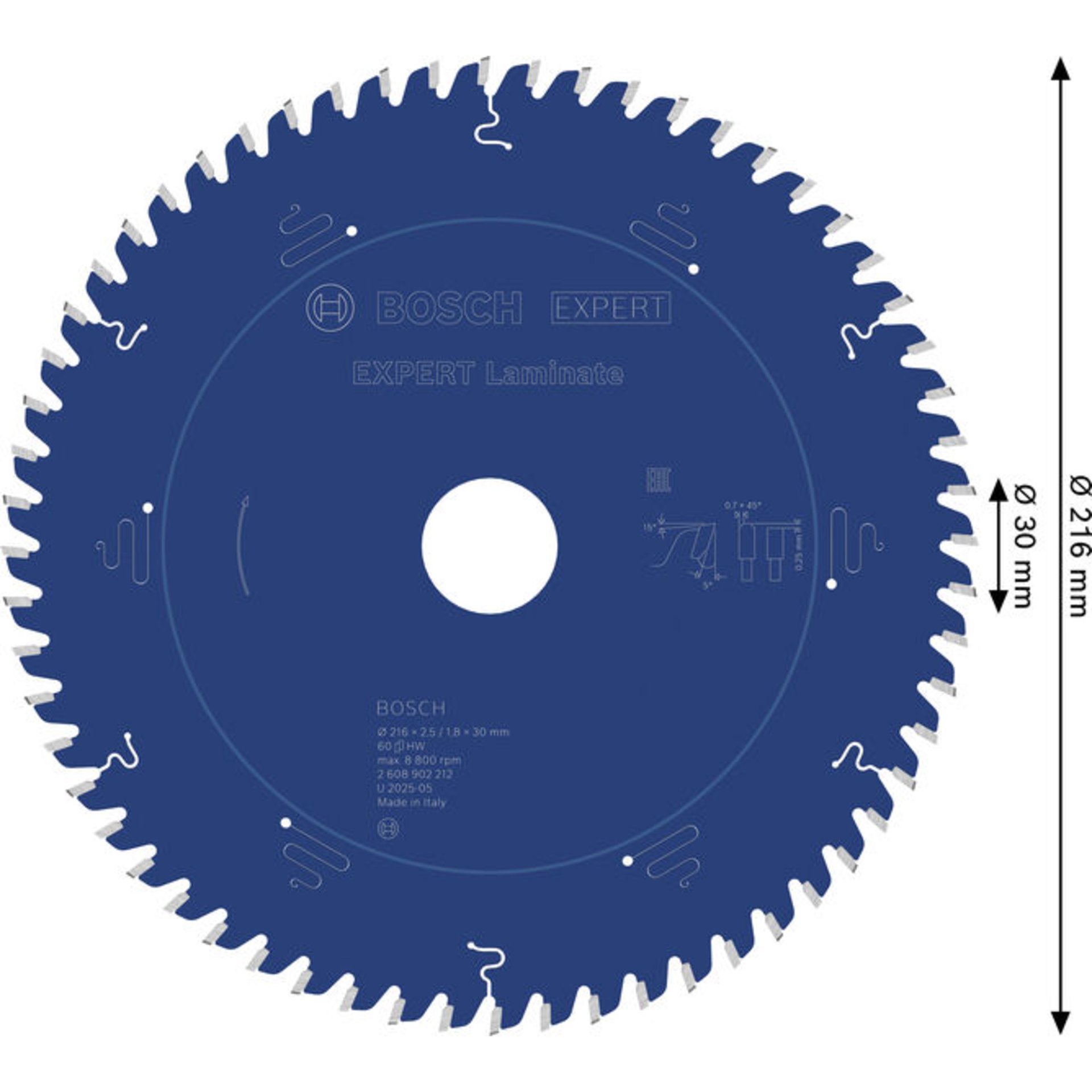EXPERT Laminat Kreissägeblatt, 216x30 mm, Z60