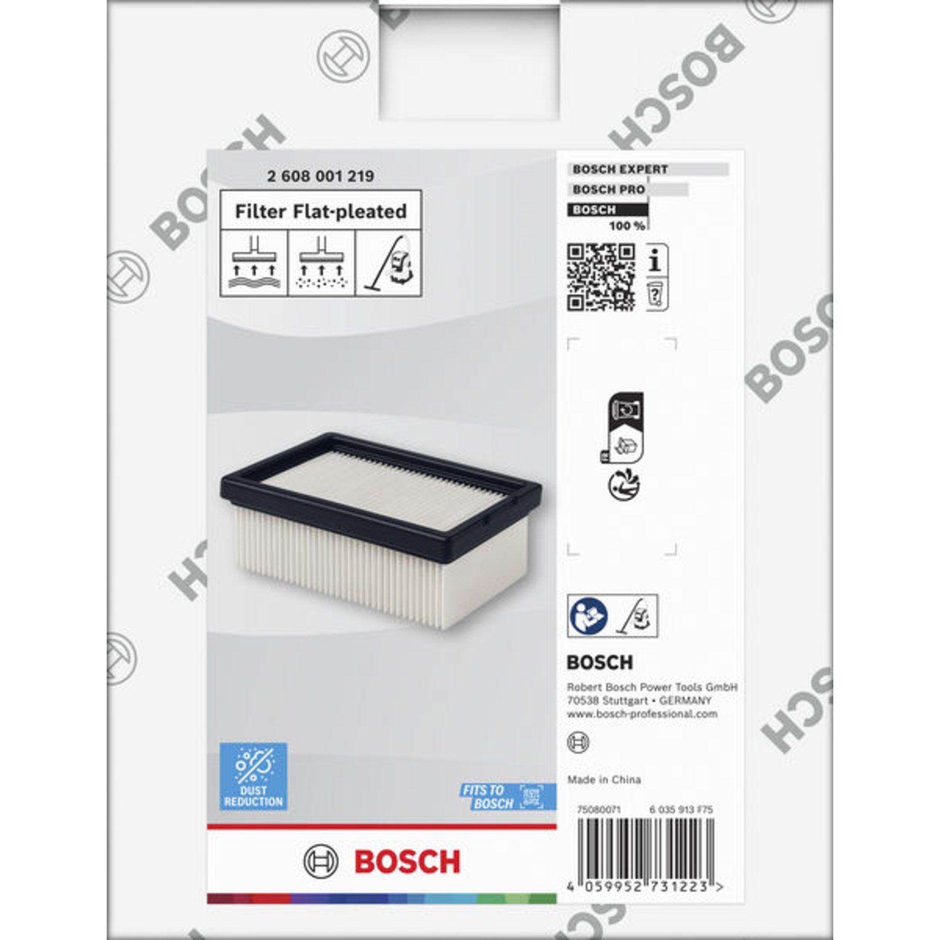 Flacher gefalteter E10-Filter für Staubsauger