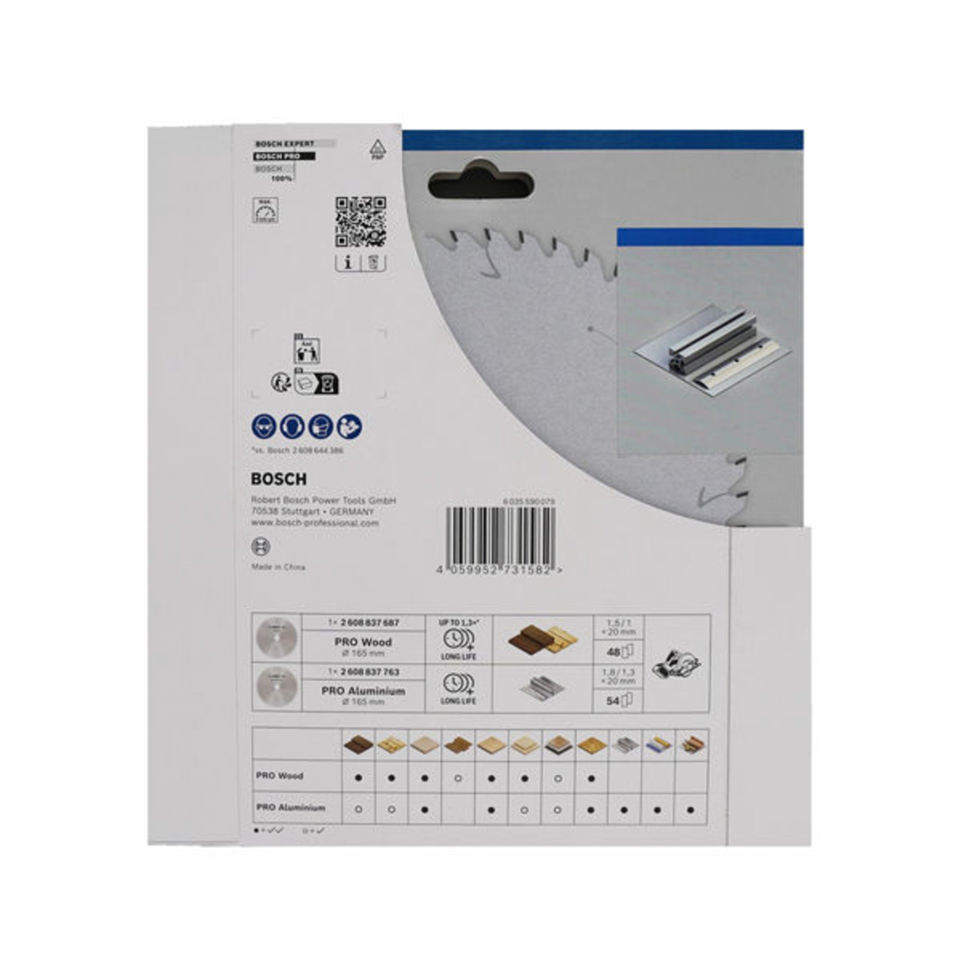 PRO Wood- und Aluminium-Kreissägeblatt 165 mm, kabellos, 2 Stk., Promo-Pack