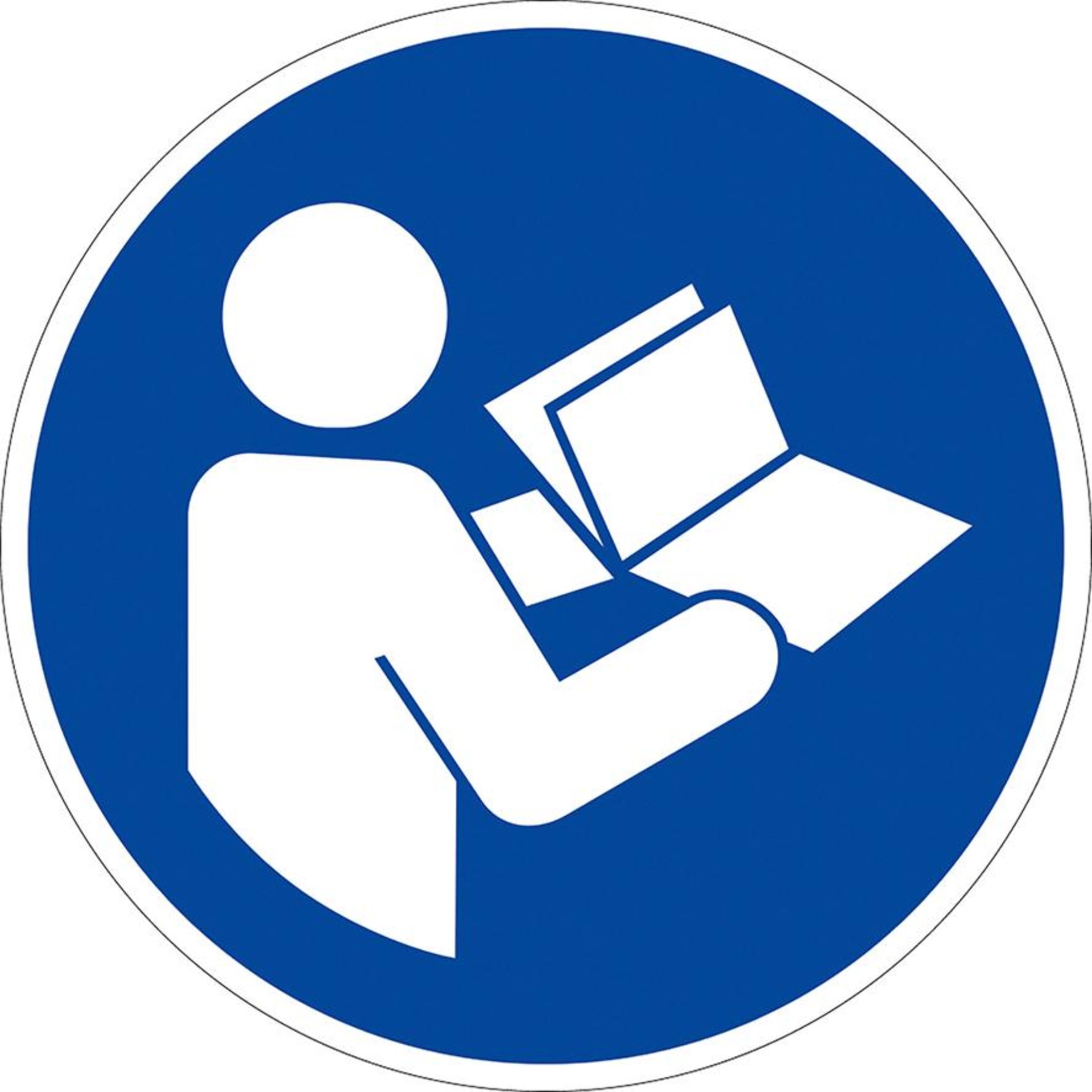 Anleitung beachten ISO-7010 - Symbol M002 Folie Ø 100 mm