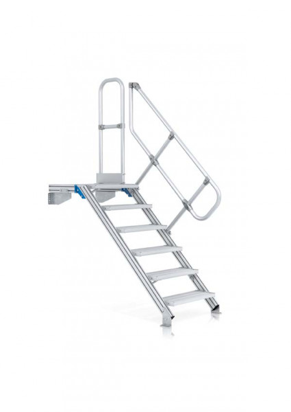 LM-Treppe mit Plattform 45° 7 Stufen, 600 mm breit, Höhe 1,50 m