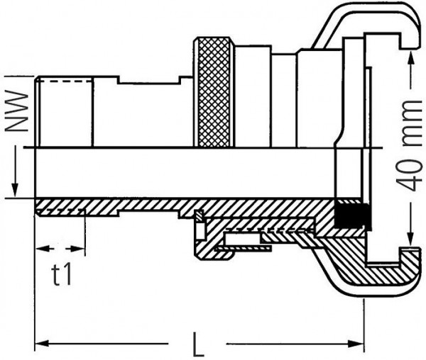 GEKA plus-Gewindestück SH-K, MS, AG G1", SB