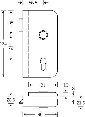 GLT-Beschlag,VK8,PZ,rs., 0 13 4223,abger.,F69