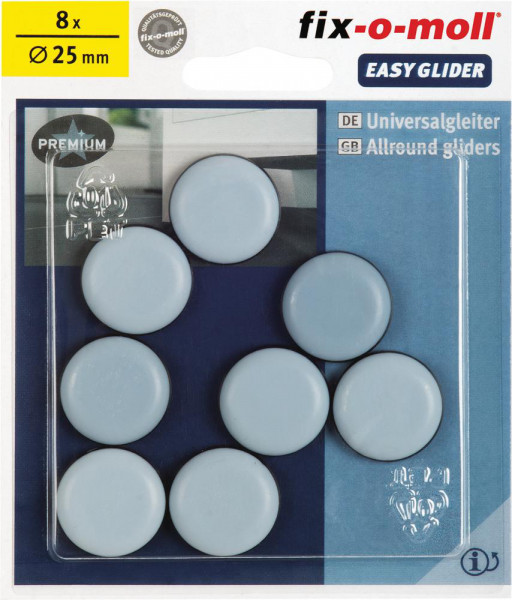 EASYGLIDER massiv kleb. grau 25mm Inh.8 St.